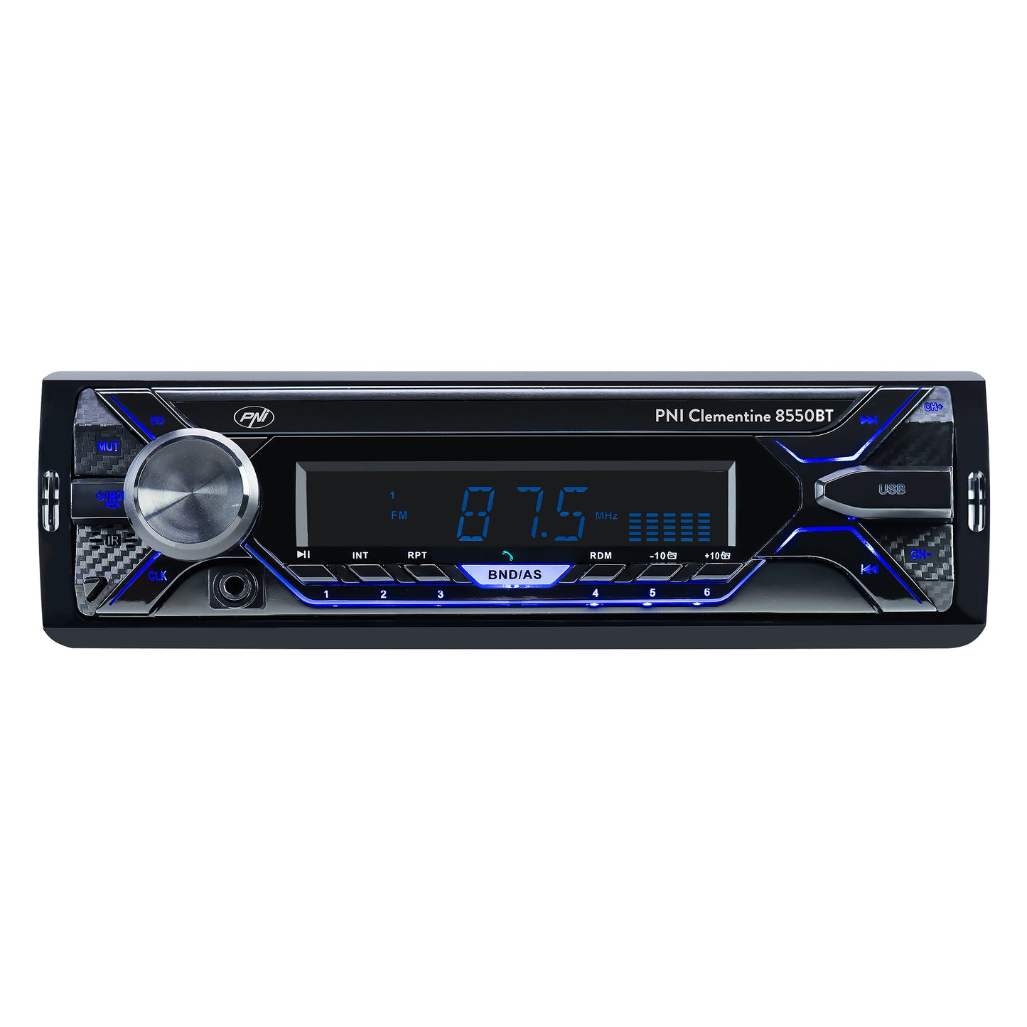 Radio MP3 player auto PNI Clementine 8550BT, fata detasabila, 4x45w, 12V, 1 DIN, cu SD, USB, AUX, RCA