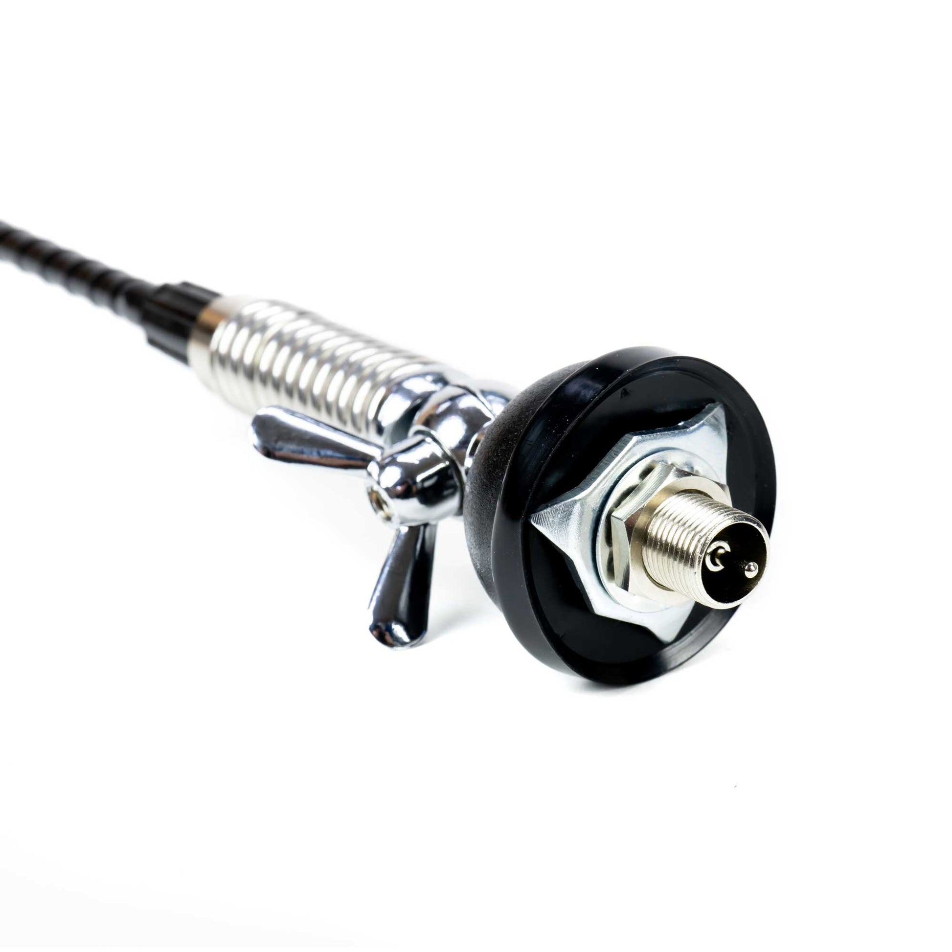 Antena CB PNI S60 cu fluture, lungime spic 59 cm, cu montura, cablu 4 m si mufa PL, fibra de sticla