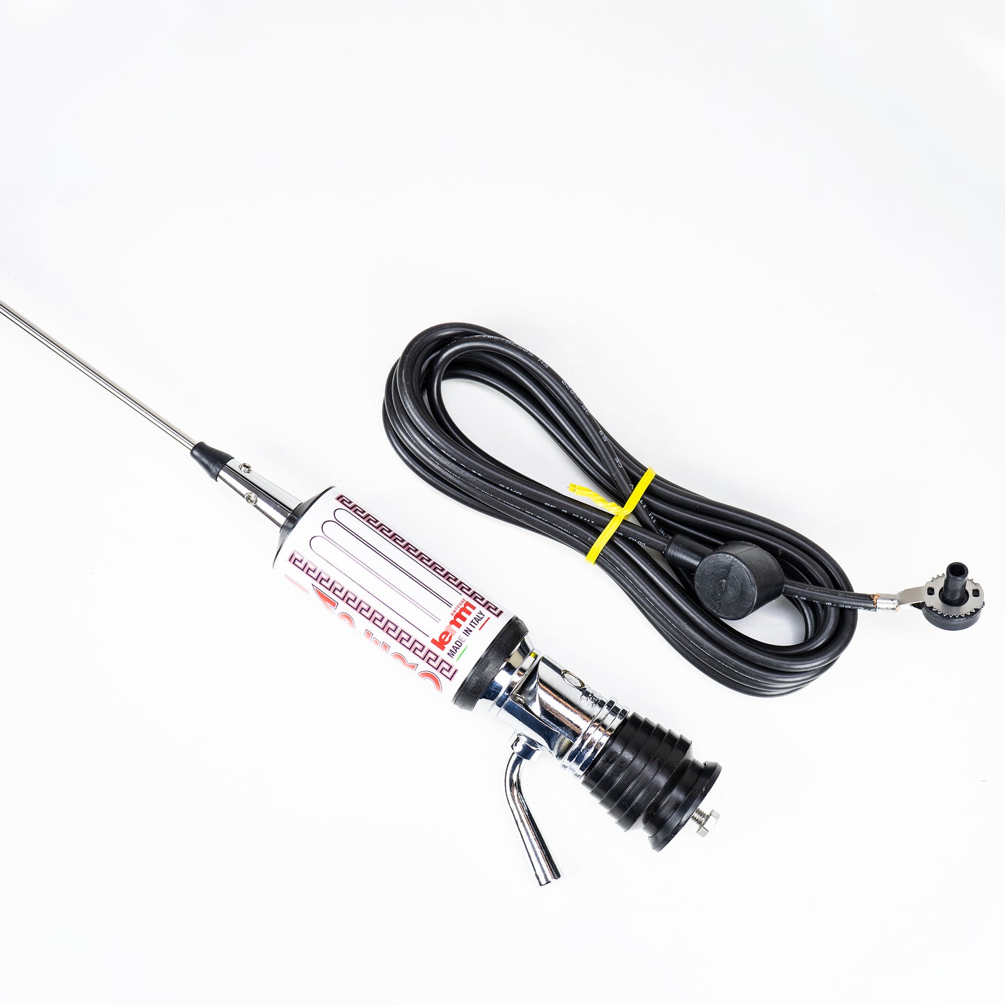Antena CB LEMM TURBO IMPERO, alb, lungime 200 cm, castig 7dB, 26.5-28Mhz, 2500W, cablu RG58 4m, fabricata in Italia
