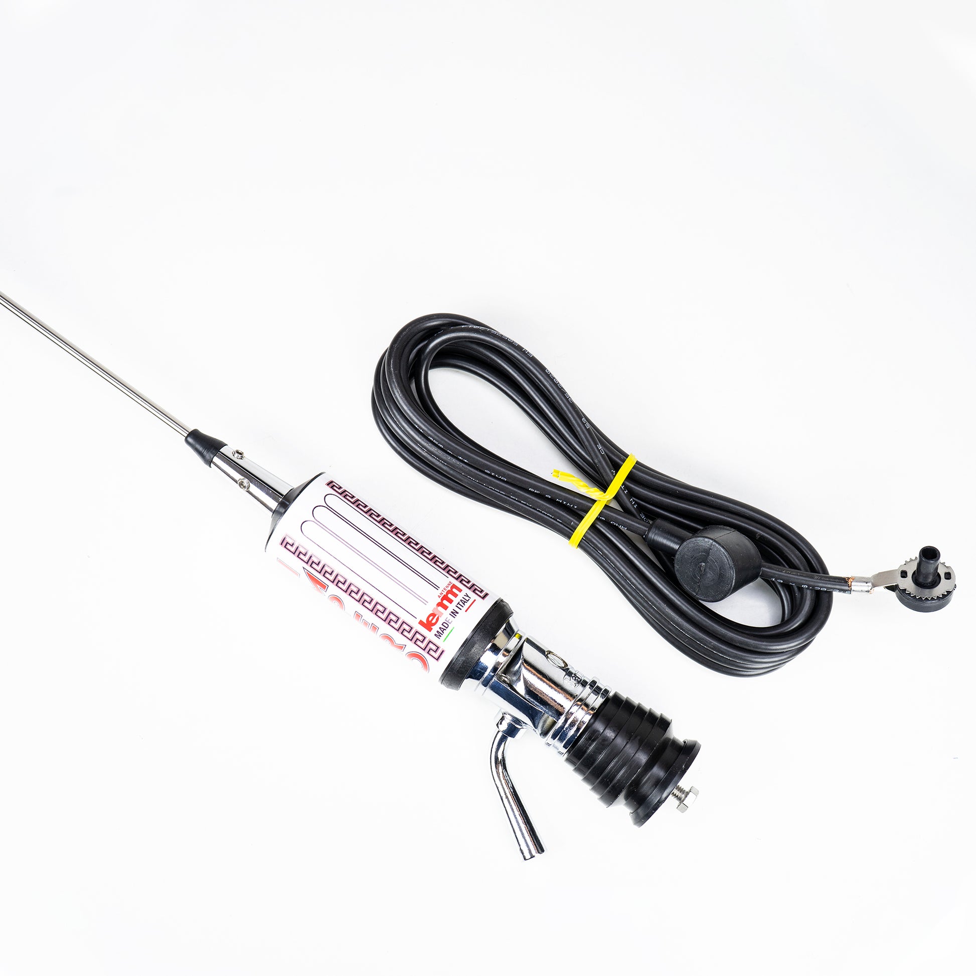 Antena CB LEMM TURBO IMPERO, alb, lungime 200 cm, castig 7dB, 26.5-28Mhz, 2500W, cablu RG58 4m, fabricata in Italia