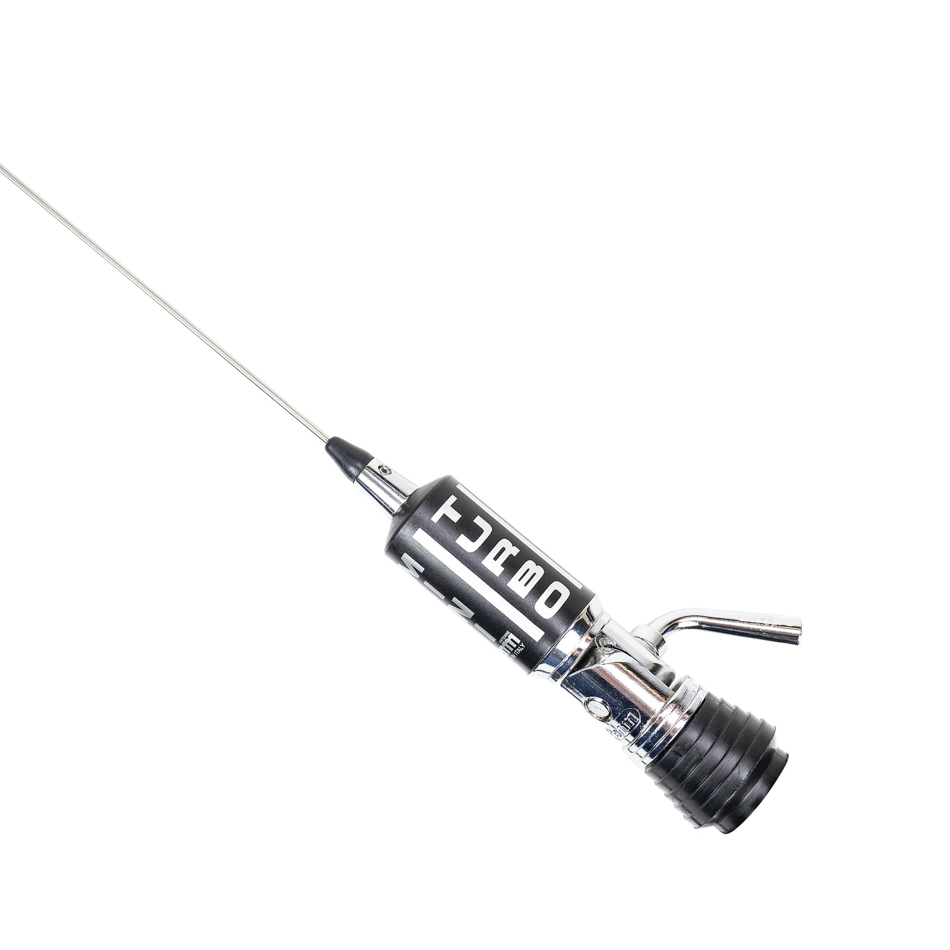 Antena CB LEMM MiniTurbo AT-1002 PL, lungime 110 cm, castig 2dB, 26.5-27.5Mhz, 200W, fara cablu, fabricata in Italia