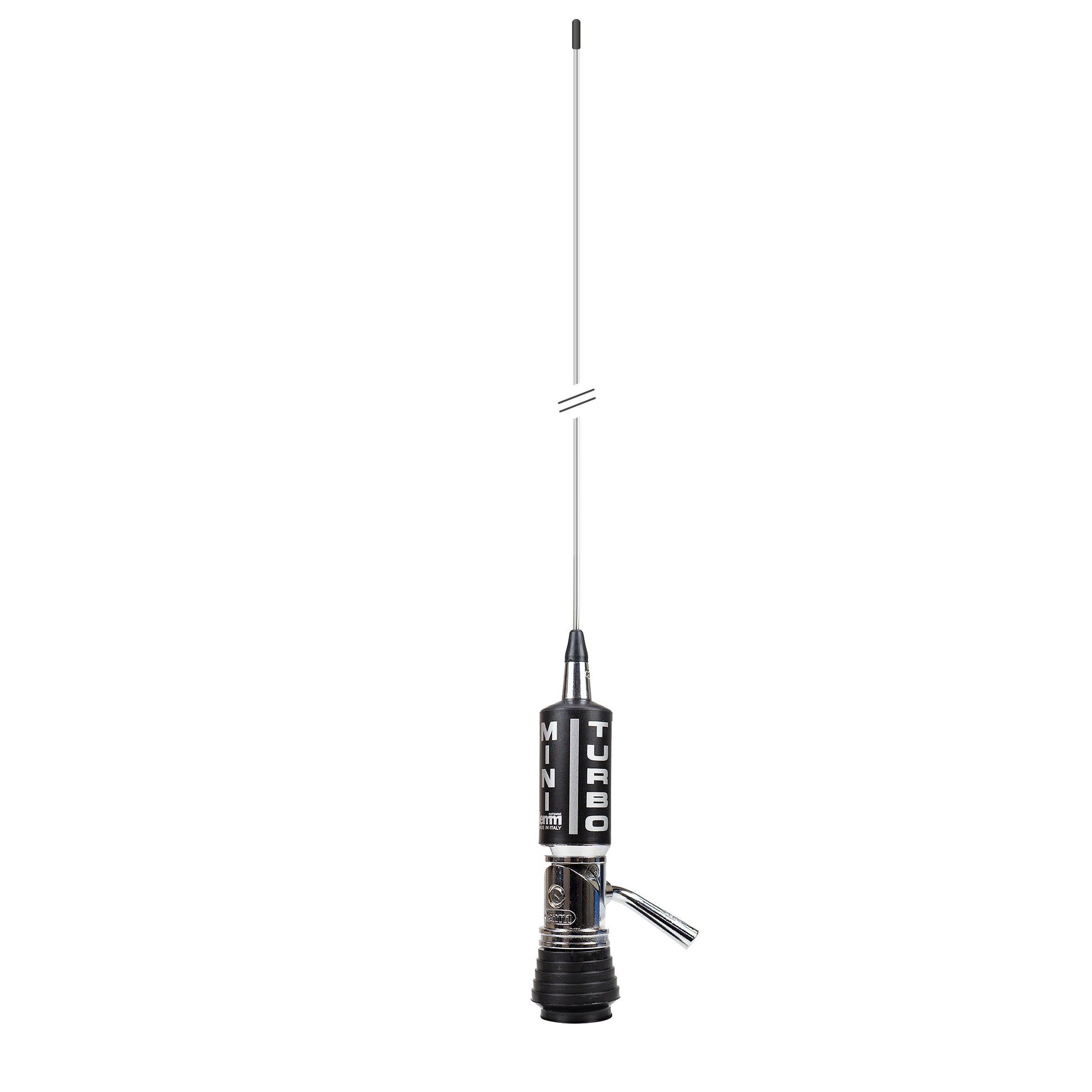 Antena CB LEMM MiniTurbo AT-1002 PL, lungime 110 cm, castig 2dB, 26.5-27.5Mhz, 200W, fara cablu, fabricata in Italia