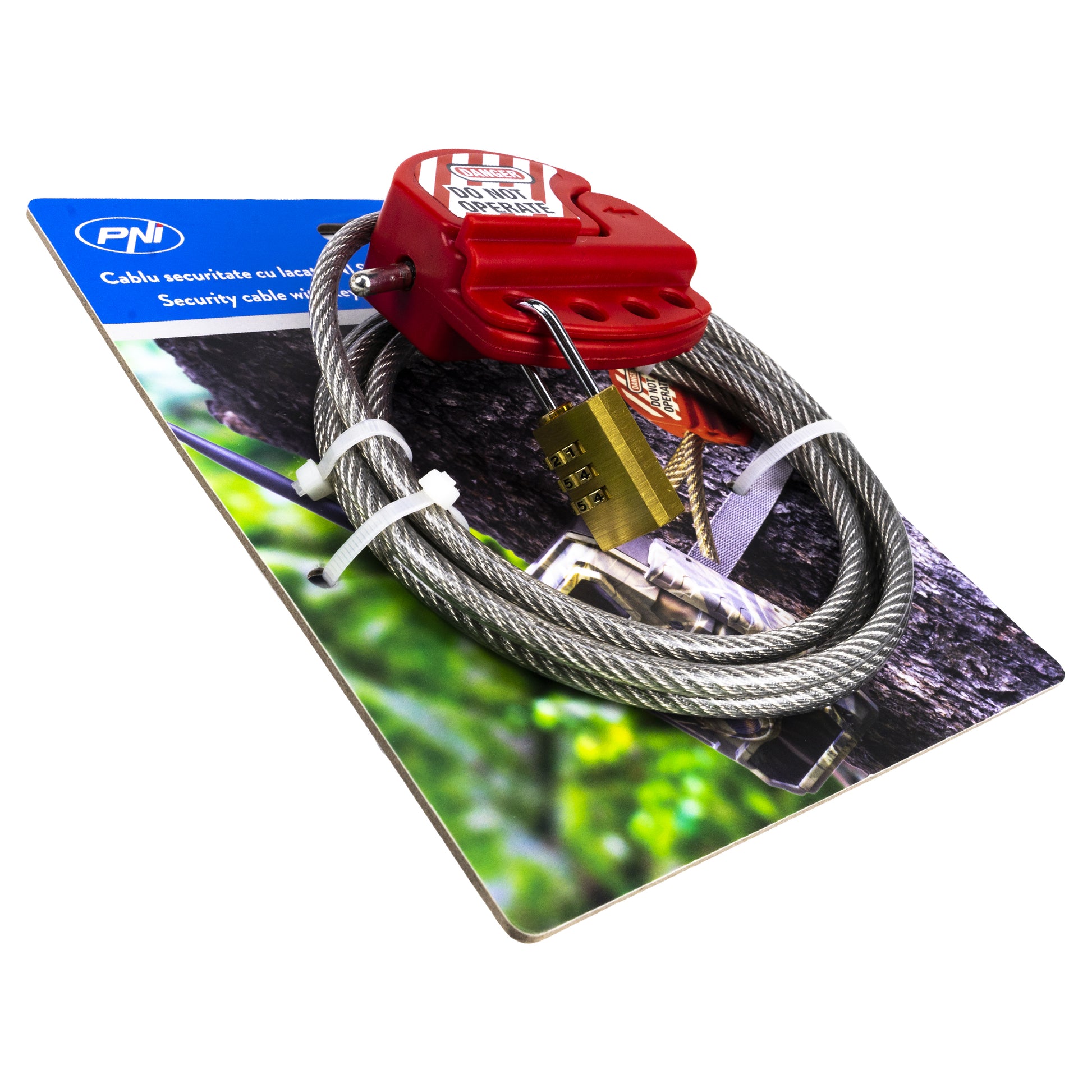 Cablu securitate cu lacat PNI Smart Lock pentru camere de vanatoare PNI 400C, 350C, 280C, 480C