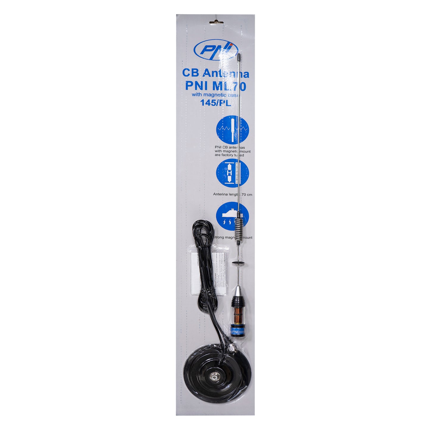 Antena CB PNI ML70 lungime 70cm, 26-30MHz, 200W, magnet 145 mm inclus