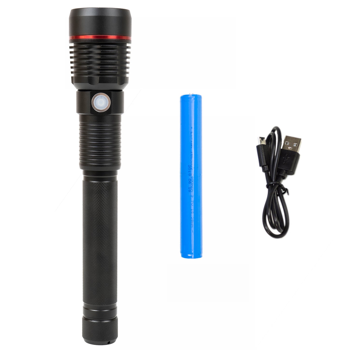Lanterna PNI Adventure F450 din aluminiu cu focus si functie BOOST, led 20 W, 1500 lm  pana la 450 m, IPX5, power bank cu iesire USB, incarcare prin micro USB, acumulator 4400 mAh inclus, functioneaza 10 ore continuu