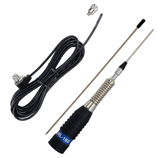 Pachet antena CB PNI ML160, 145 cm si cablu de legatura PNI T601 cu lungimea de 4 metri pentru montaj pe suport fix