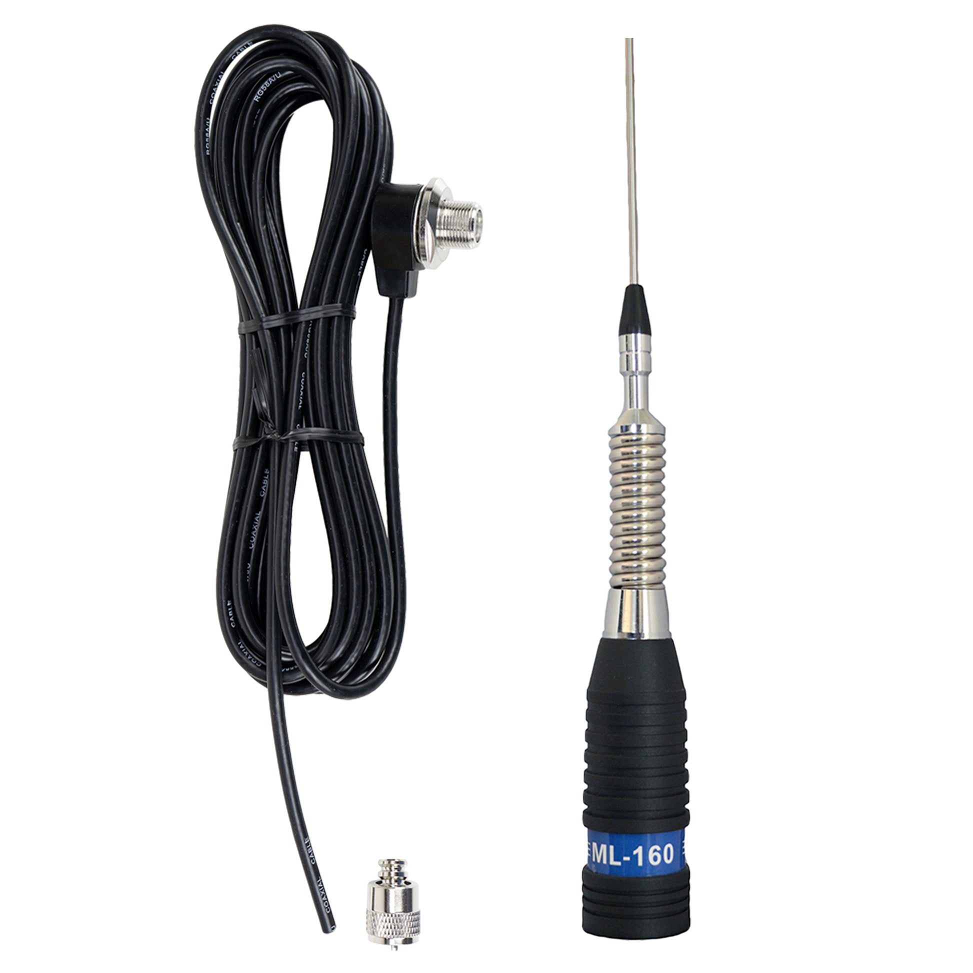 Pachet antena CB PNI ML160, 145 cm si cablu de legatura PNI T601 cu lungimea de 4 metri pentru montaj pe suport fix