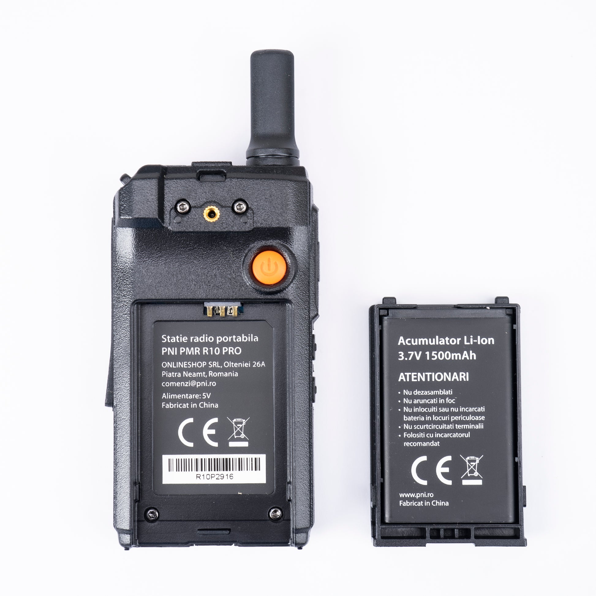 Statie radio portabila PNI PMR R10 PRO, 446MHz, 0.5W, 16 canale programabile, 16 PMR si tonuri 50 CTCSS si 104 DCS, Monitor, Scan