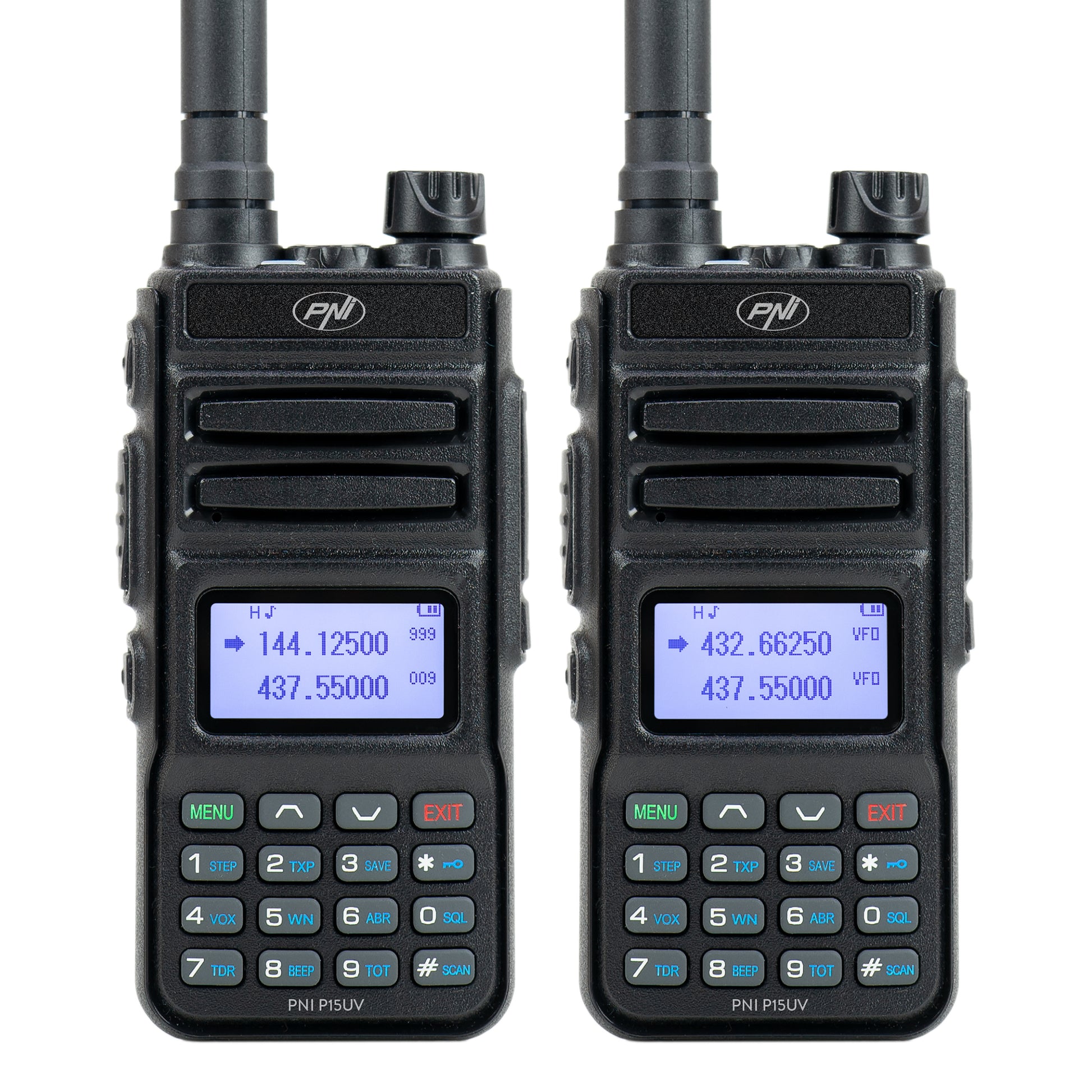 Statie radio portabila VHF/UHF PNI P15UV dual band, 144-146MHz/430-440Mhz, 999CH, cu acumulator 1500 mAh