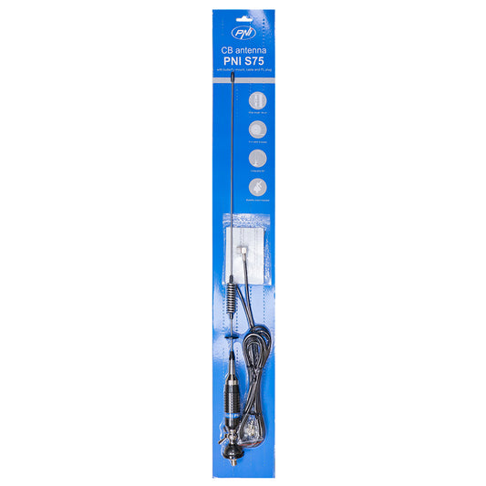 Antena CB PNI S75 cu fluture, montura, cablu si mufa PL