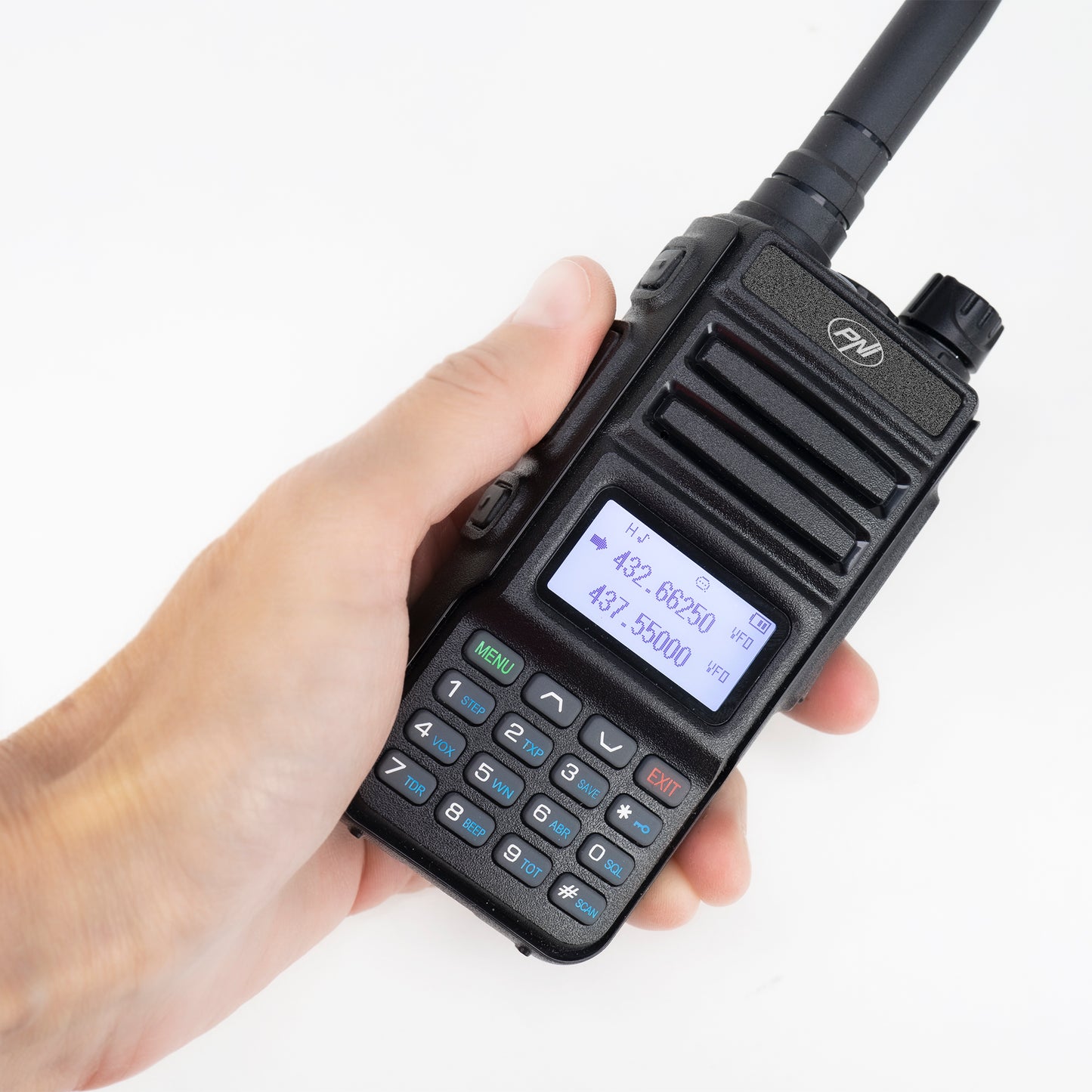 Statie radio portabila VHF/UHF PNI P15UV dual band, 144-146MHz/430-440Mhz, 999CH, cu acumulator 1500 mAh