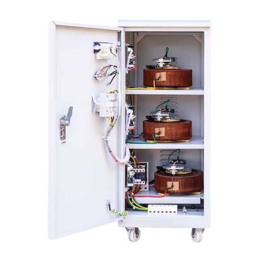 Stabilizator de tensiune trifazat PNI SVT-10K cu servomotor, 10000VA, 8000W, iesire 380V