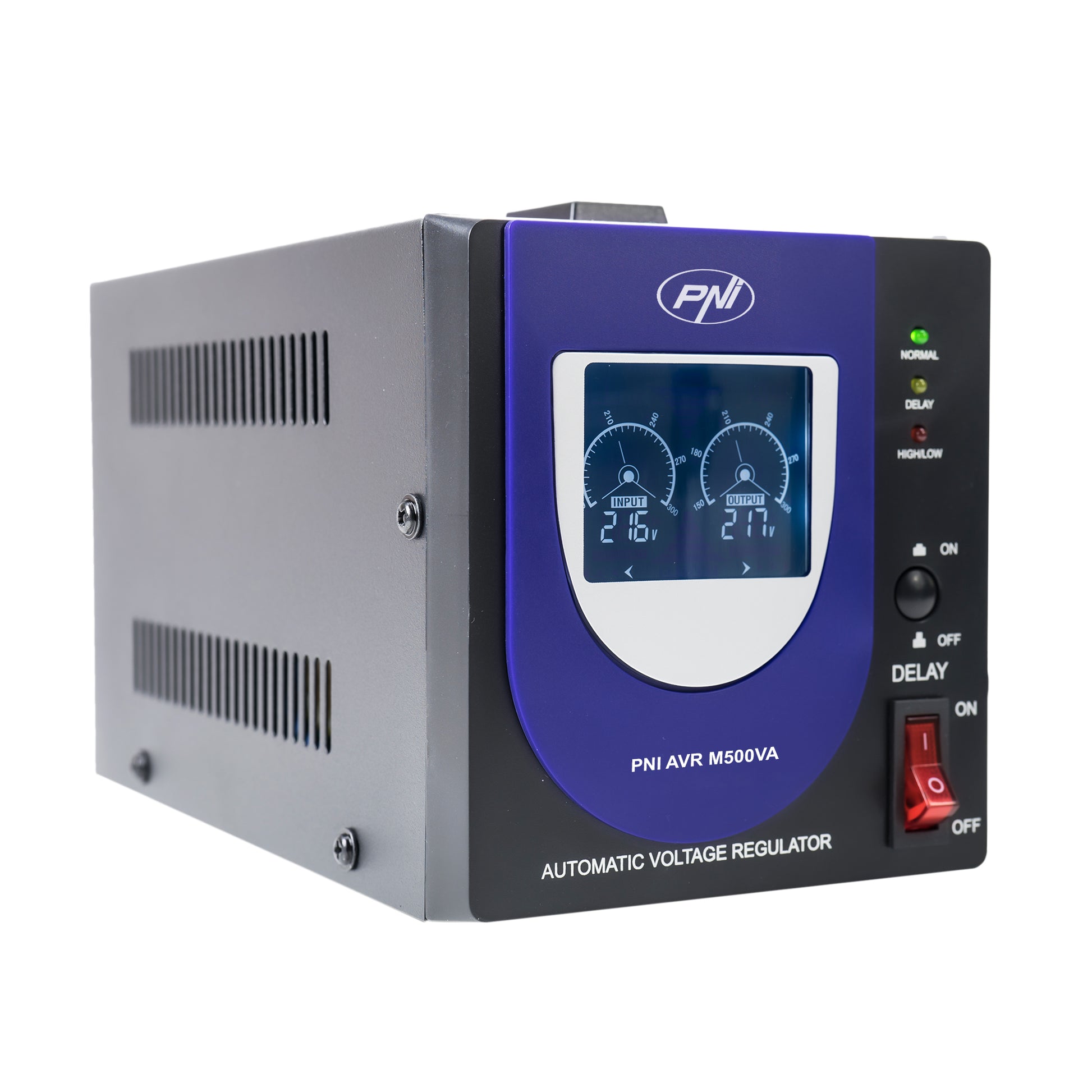Stabilizator de tensiune cu releu PNI AVR M500VA, 1.4A, 300W, 500VA