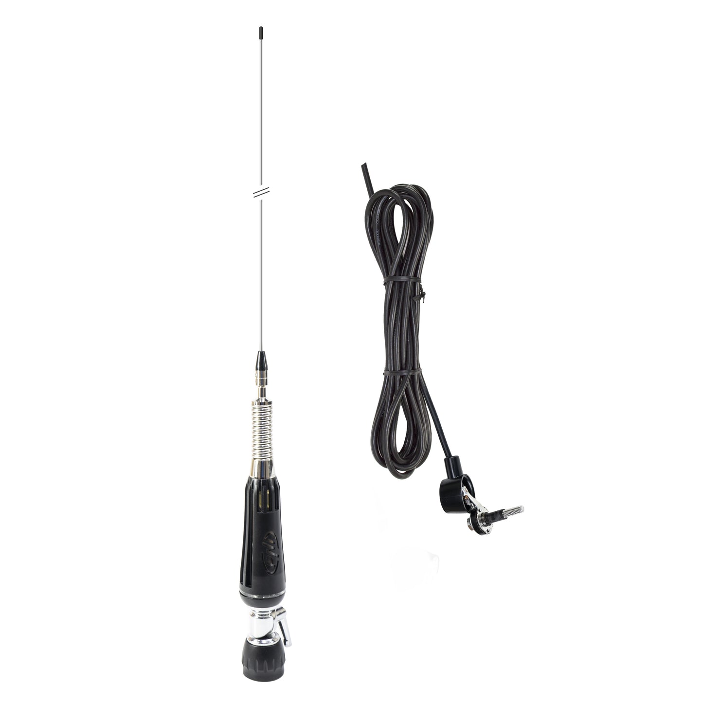 Antena CB PNI LED 1000 rabatabila, 80 cm lungime, cu cablu si montura fixa tip fluture, 26-30 MHz, 300 Watt, ilumineaza in timpul emisiei