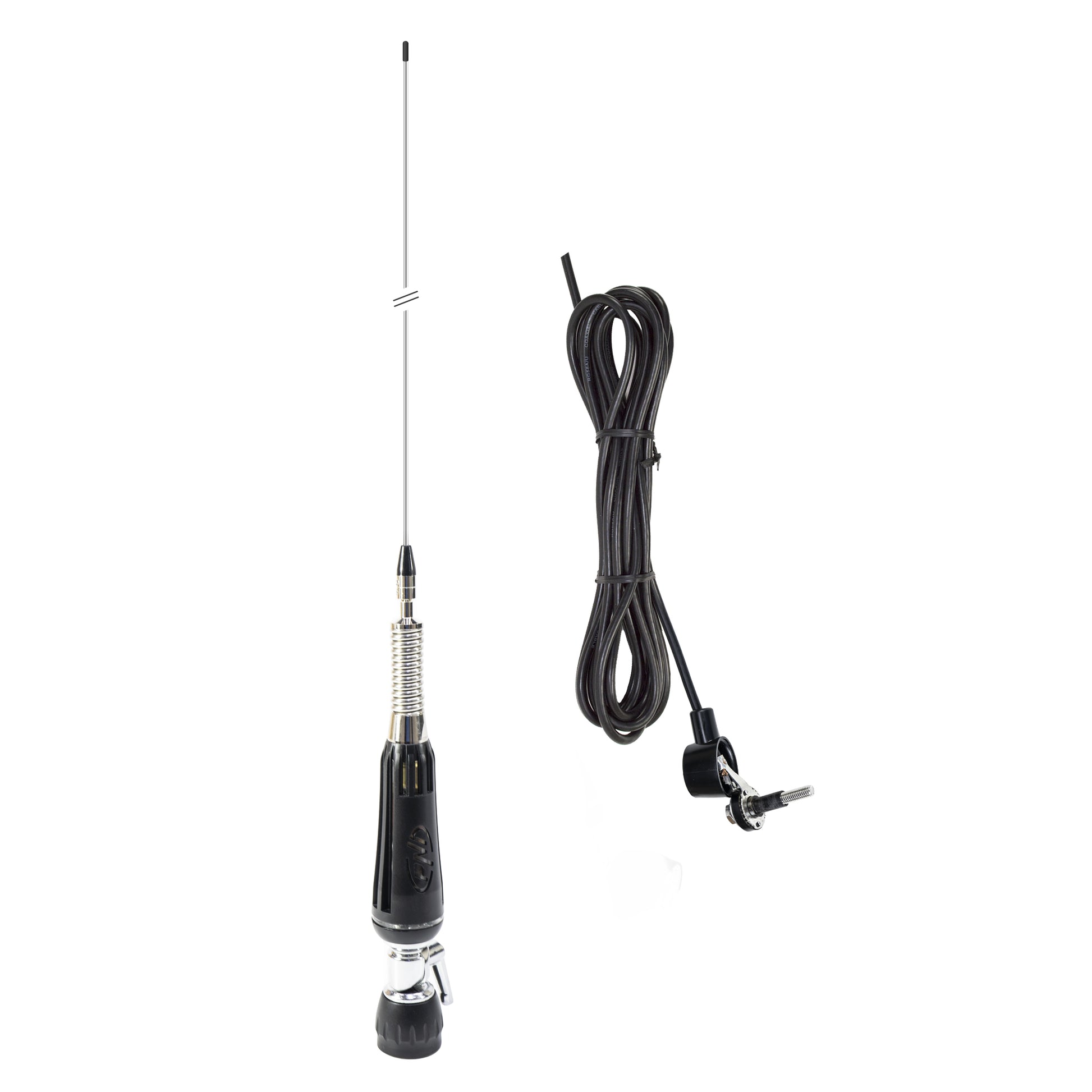 Antena CB PNI LED 1000 rabatabila, 80 cm lungime, cu cablu si montura fixa tip fluture, 26-30 MHz, 300 Watt, ilumineaza in timpul emisiei