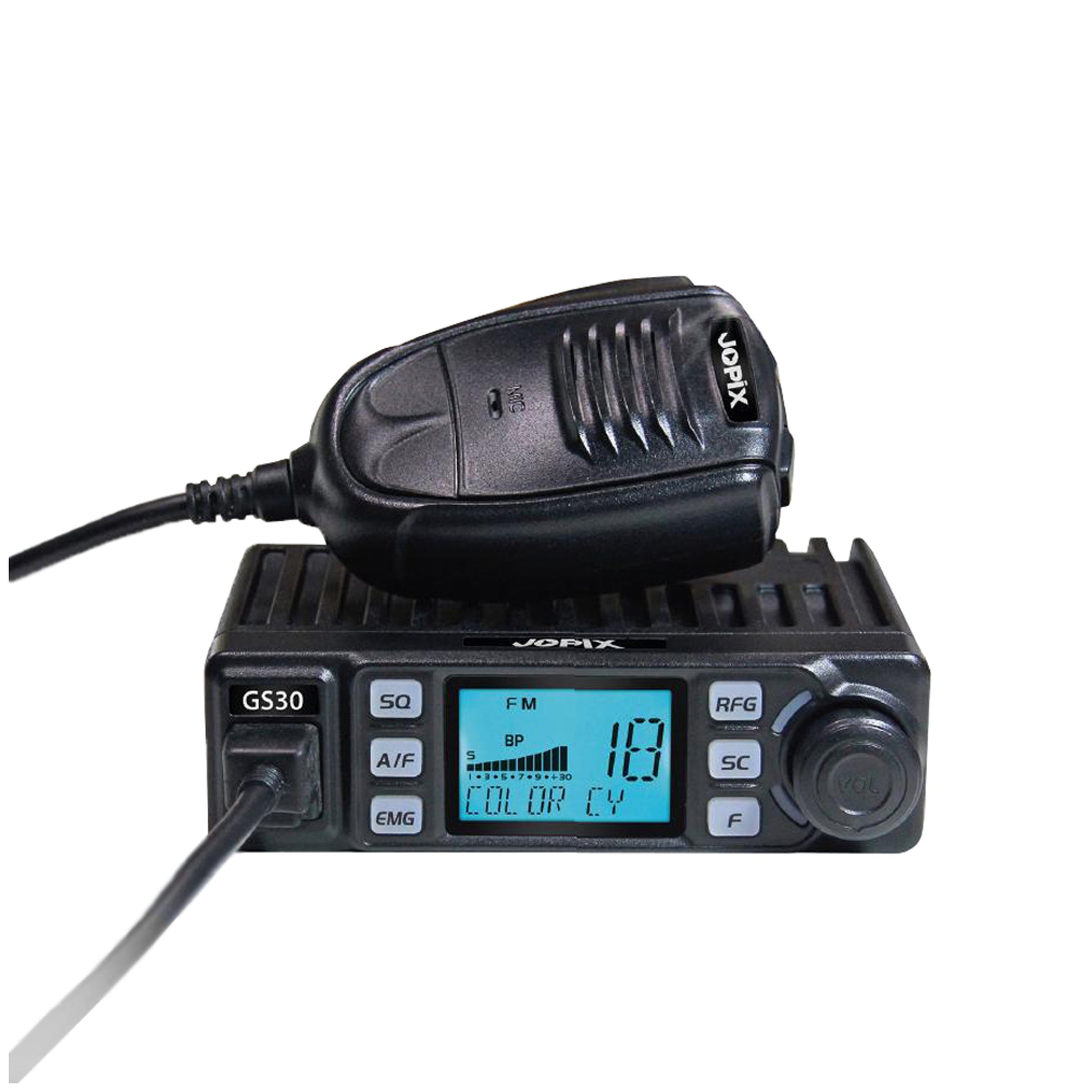 Statie radio CB JOPIX GS30 40 CH AM/FM 12-24V ASQ RF Gain ecran Multicolor