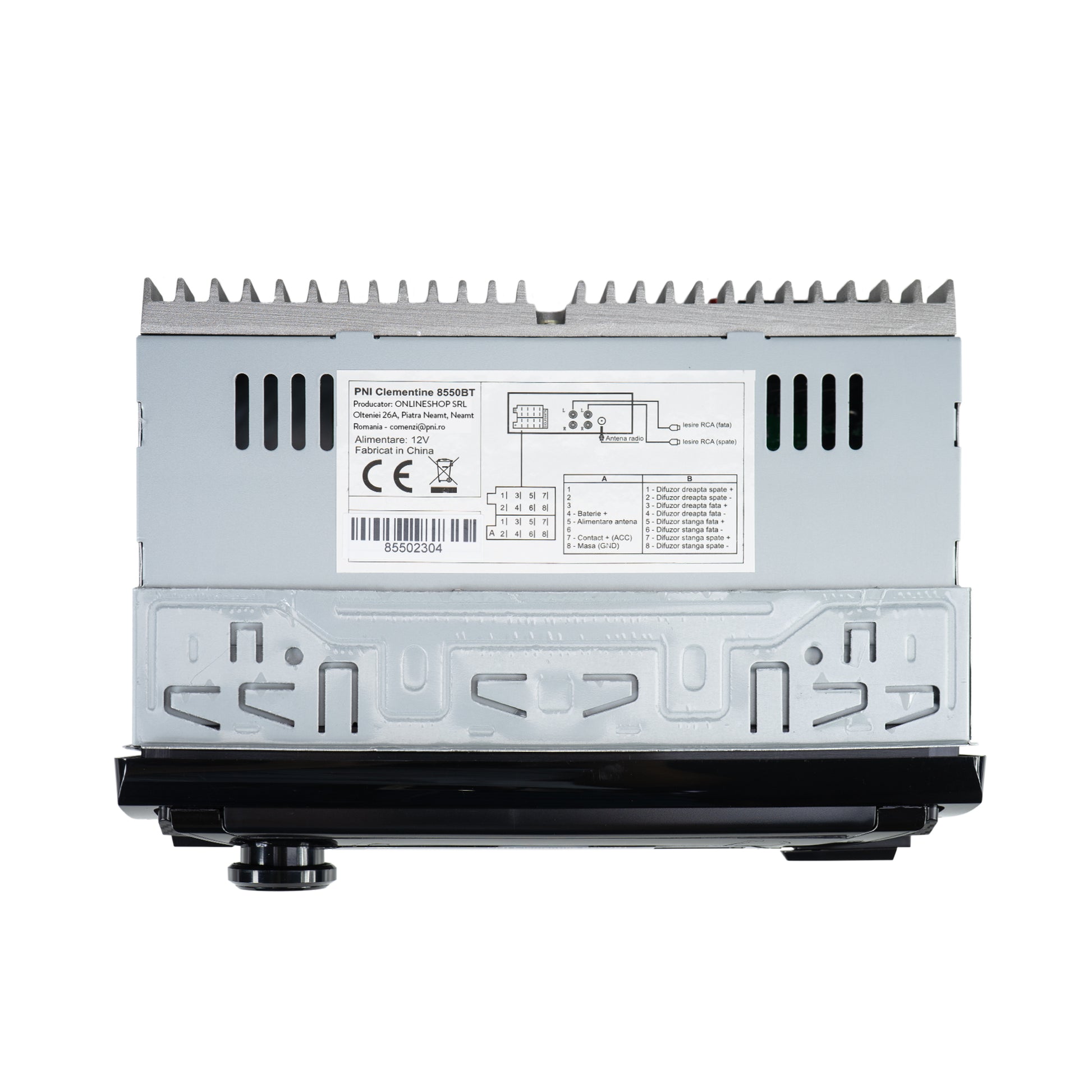 Radio MP3 player auto PNI Clementine 8550BT, fata detasabila, 4x45w, 12V, 1 DIN, cu SD, USB, AUX, RCA