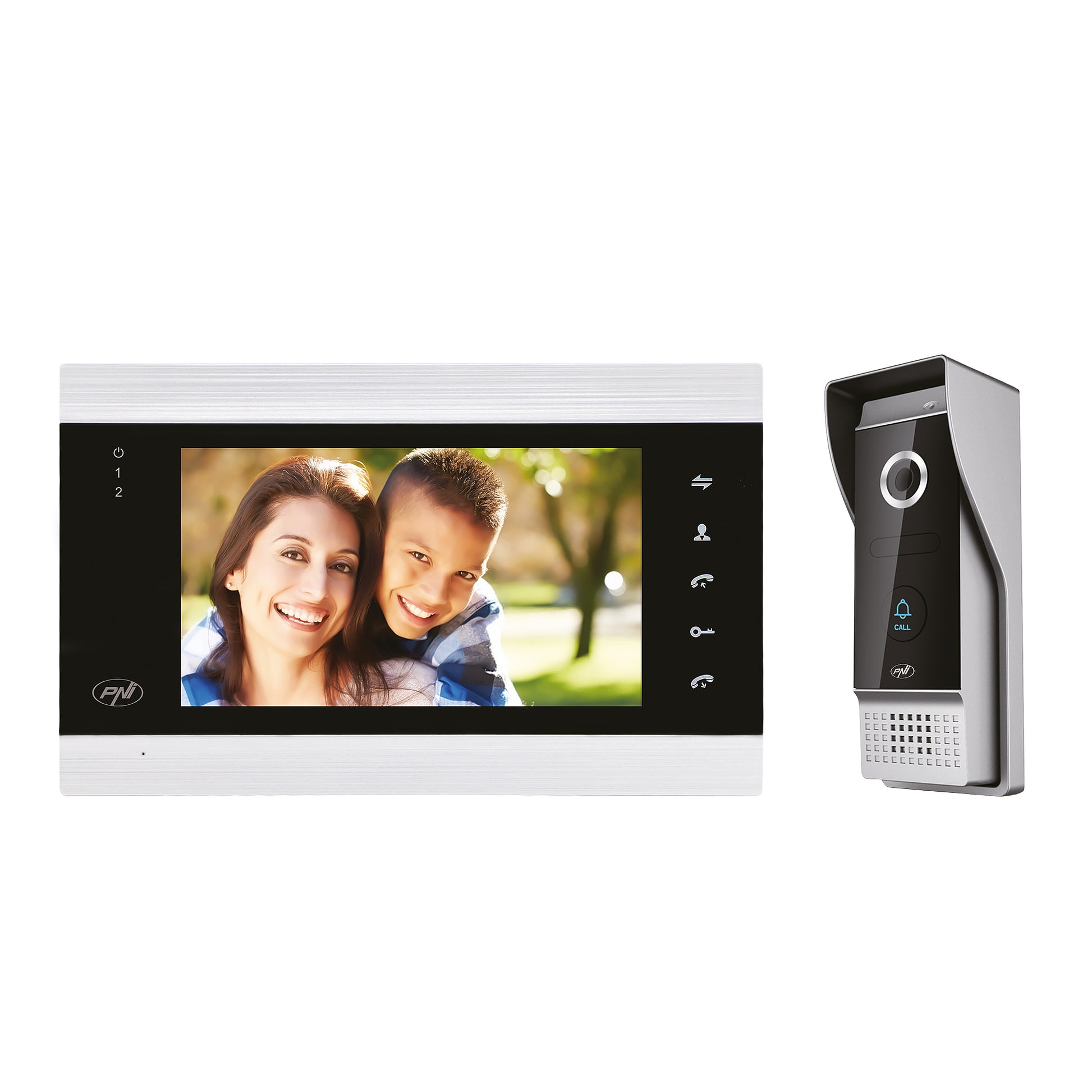 Interfon video inteligent PNI SafeHome PT720MW WiFi HD, P2P, monitor interior, aplicatie dedicata Tuya Smart, integrare in scenarii si automatizari smart cu alte produse compatibile Tuya