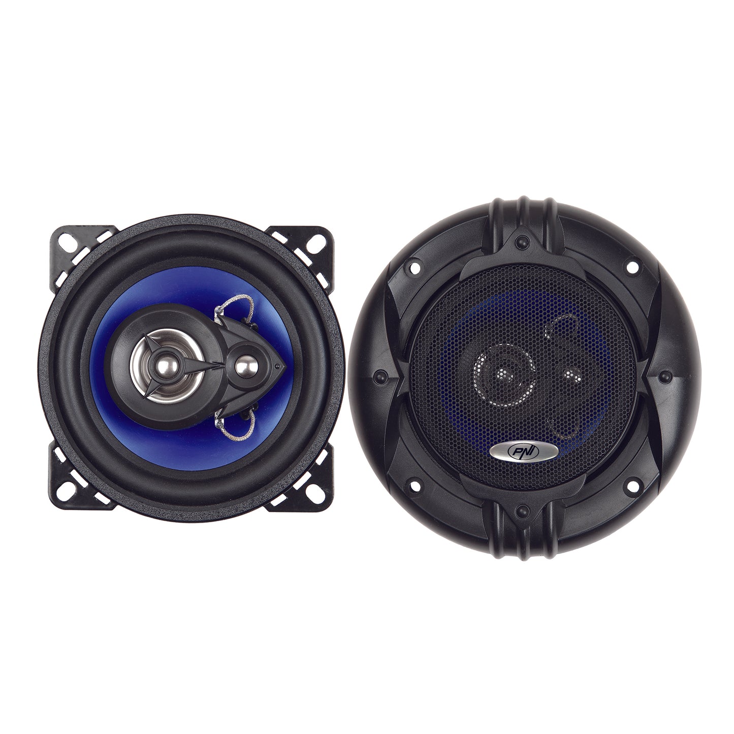 Difuzoare auto coaxiale PNI HiFi400, 80W, 4 Ohm, 10 cm, 3 cai, Injection Core cu diametru 100mm, set 2 buc