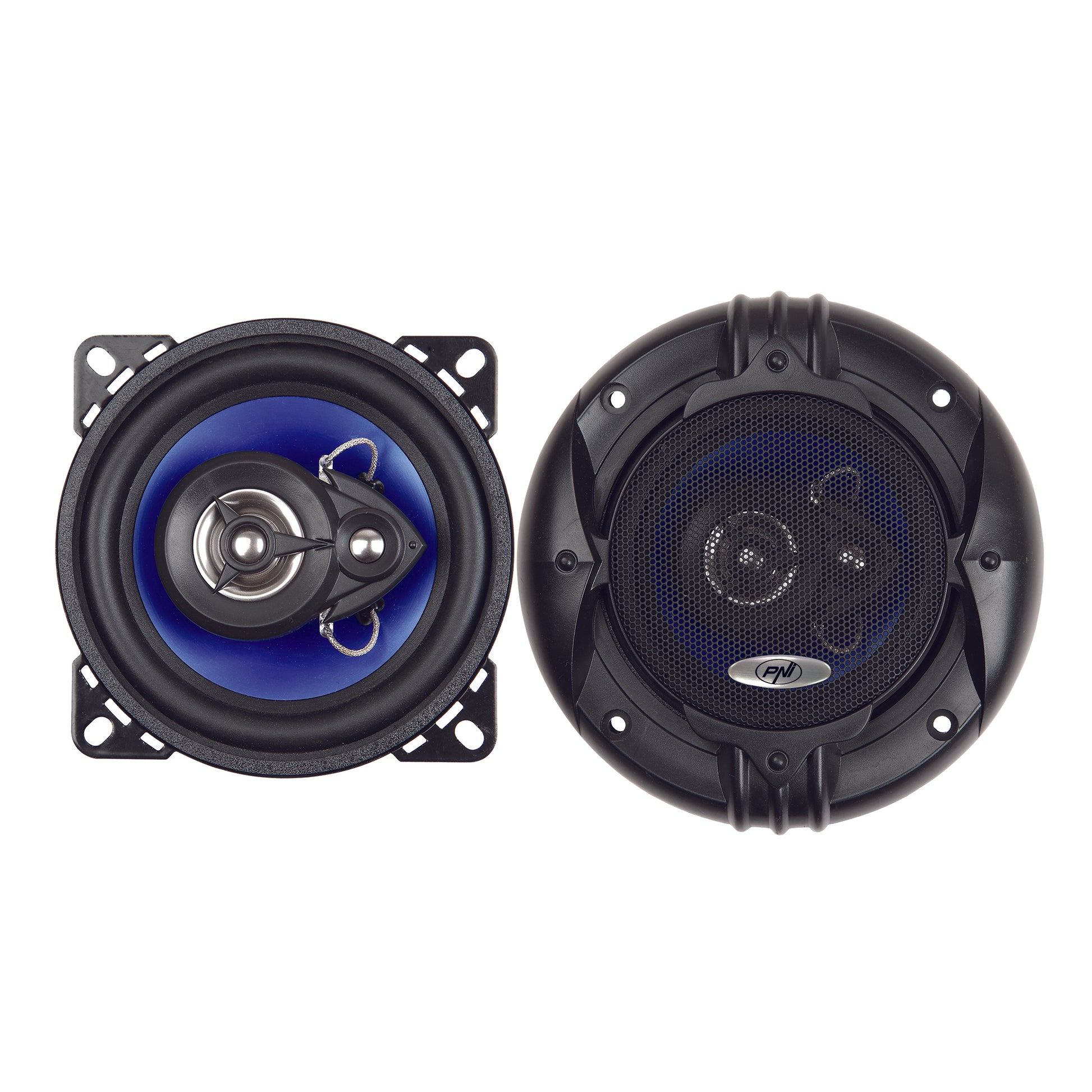Difuzoare auto coaxiale PNI HiFi400, 80W, 4 Ohm, 10 cm, 3 cai, Injection Core cu diametru 100mm, set 2 buc