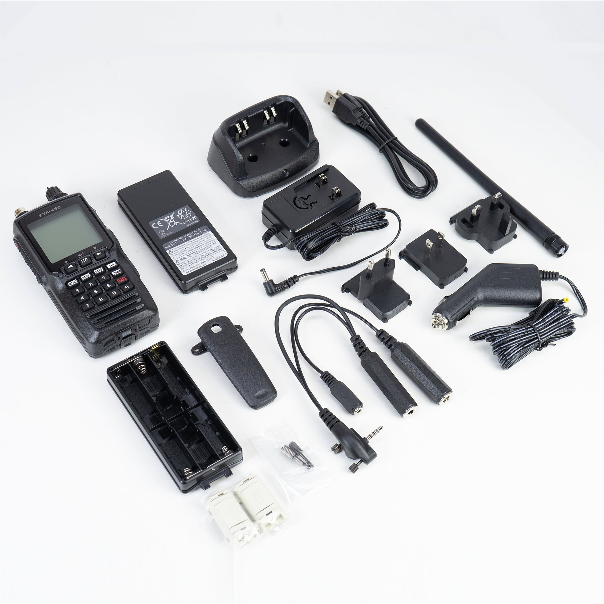 Statie radio portabila VHF Yaesu FTA450L pentru aviatie 118.000–136.975 MHz, 2200 mAh