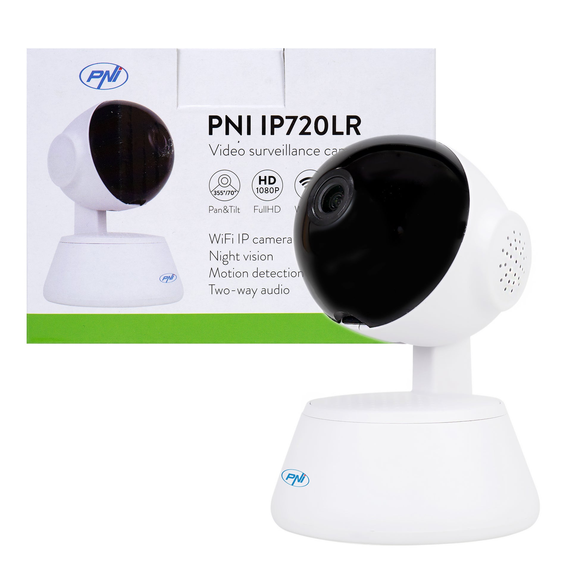 Camera supraveghere video PNI IP720LR 1080P 2 MP cu IP P2P PTZ wireless, slot card microSD