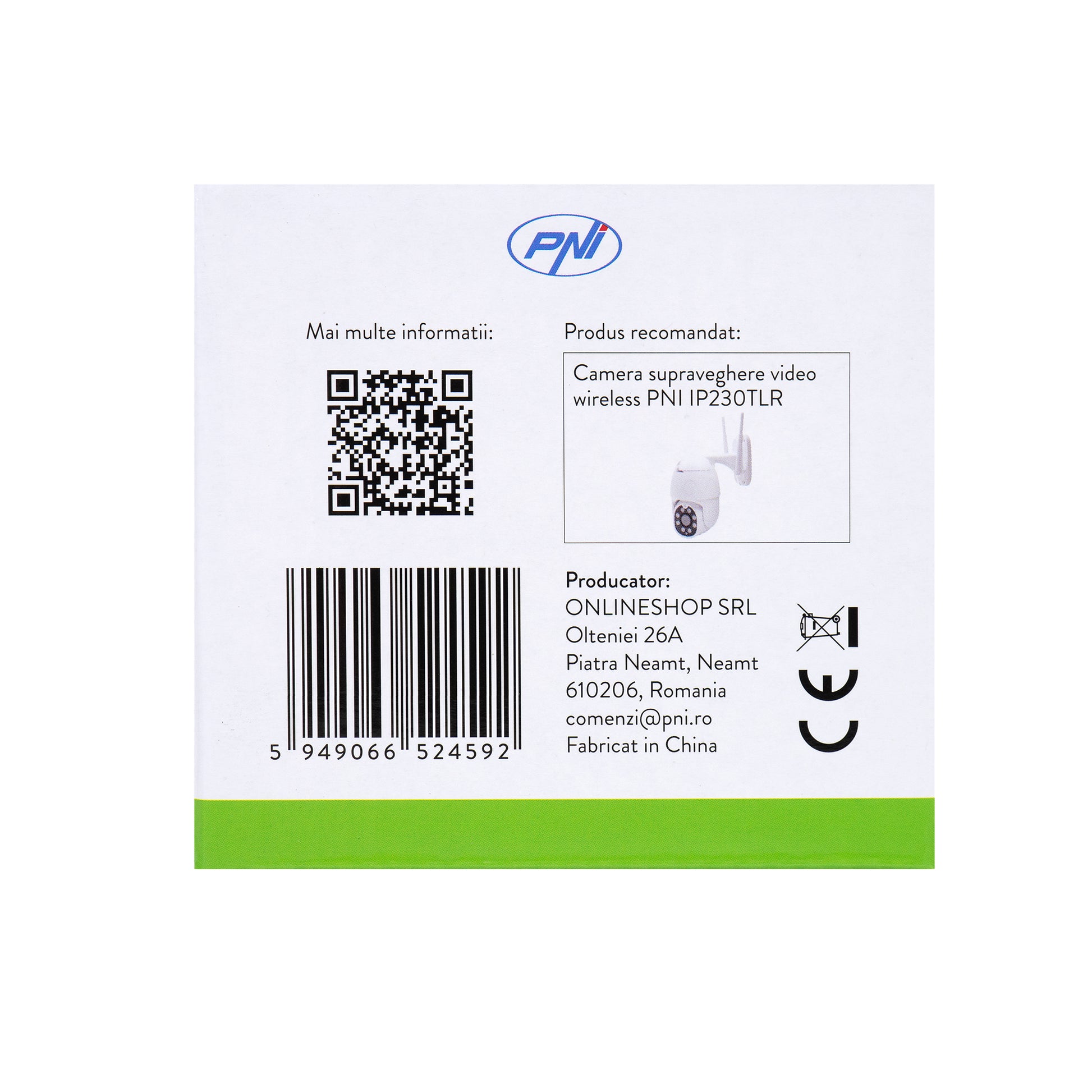 Camera supraveghere video PNI IP720LR 1080P 2 MP cu IP P2P PTZ wireless, slot card microSD