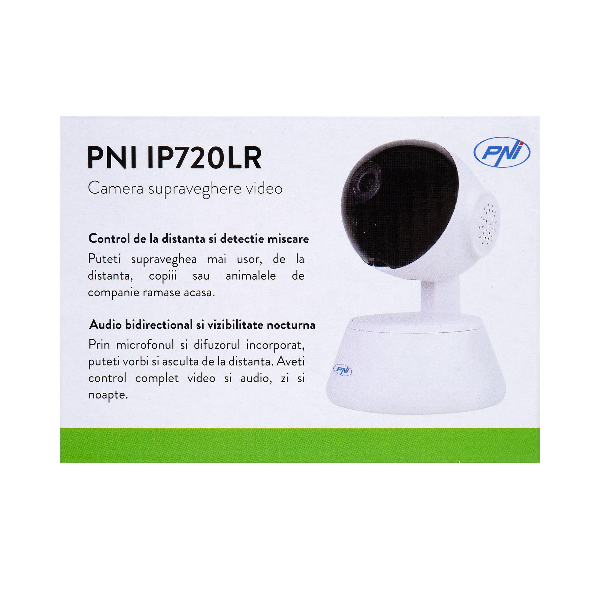 Camera supraveghere video PNI IP720LR 1080P 2 MP cu IP P2P PTZ wireless, slot card microSD