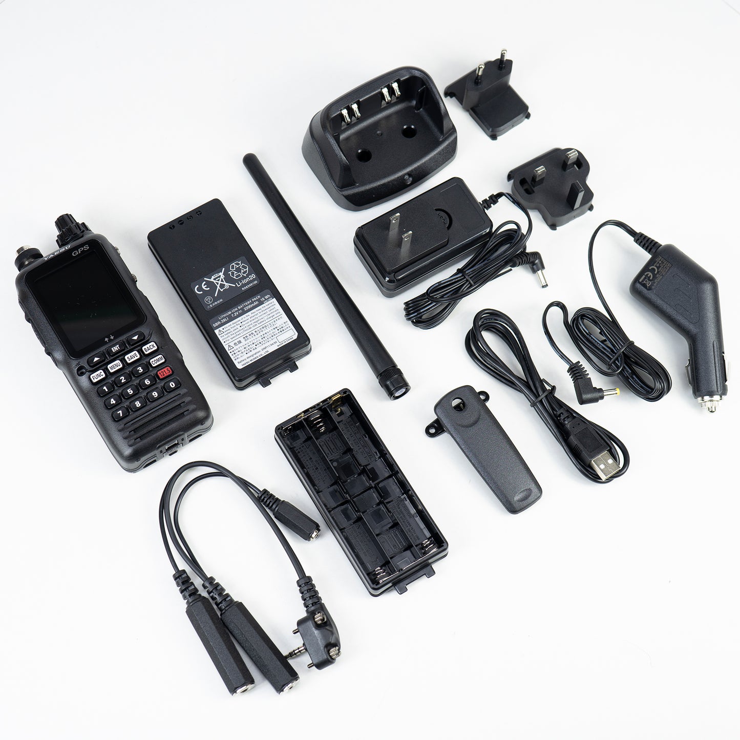 Statie radio portabila VHF Yaesu FTA850L pentru aviatie 118.000–136.992 MHz, 66 canale, 2200 mAh, IPX5
