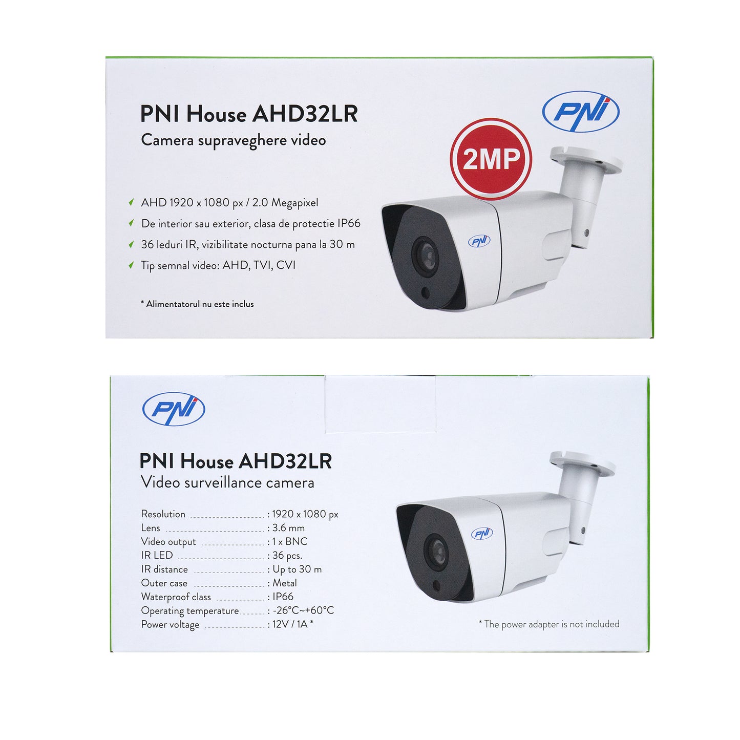 Camera supraveghere video PNI House AHD32LR, 2MP, 1080P, de exterior IP66, 36 LED IR