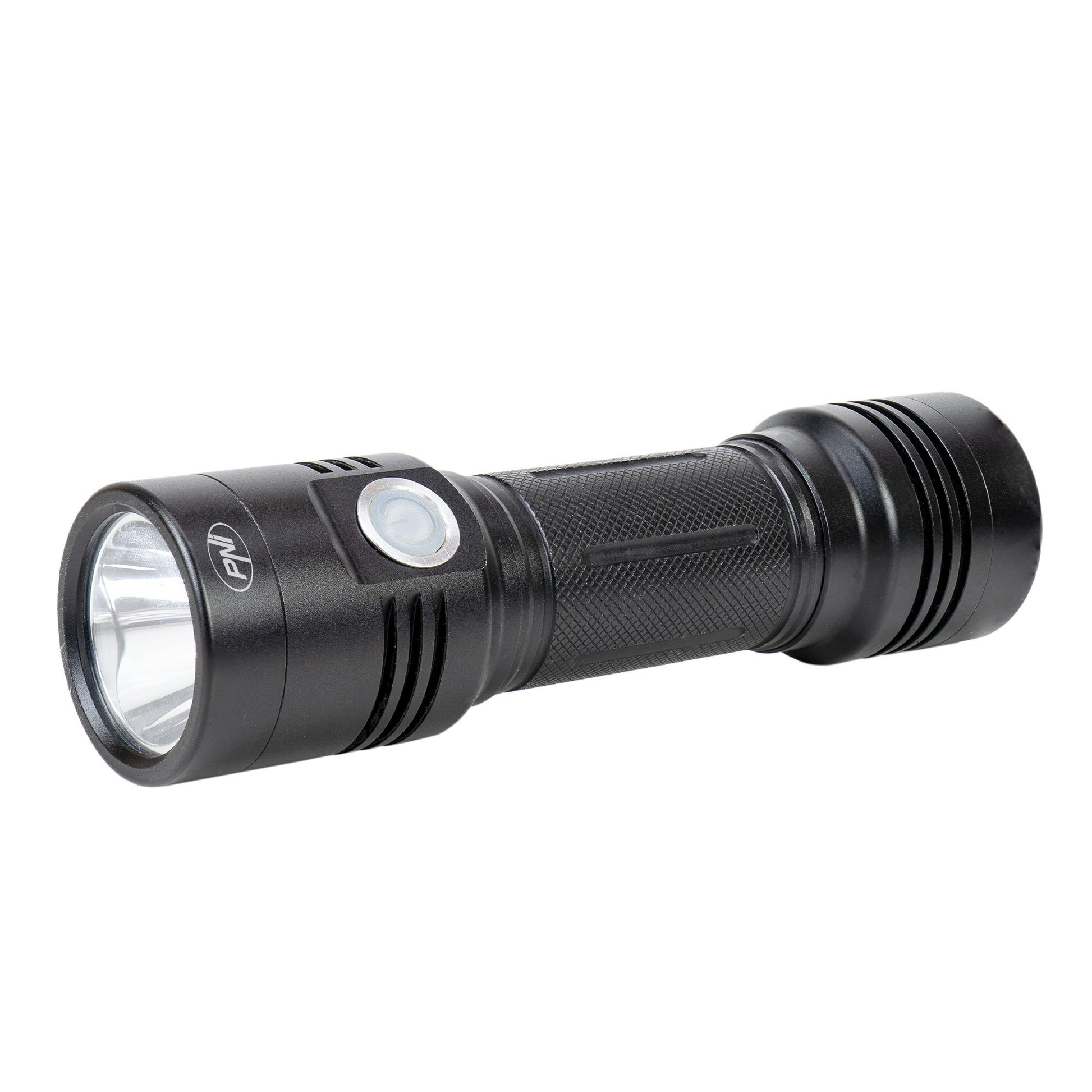Lanterna dubla PNI Adventure F200 din aluminiu cu LED, acumulator 4000mAh si port micro USB, 3 LED-uri cu deschidere mare si unul cu focus, ambele au 3 niveluri de putere