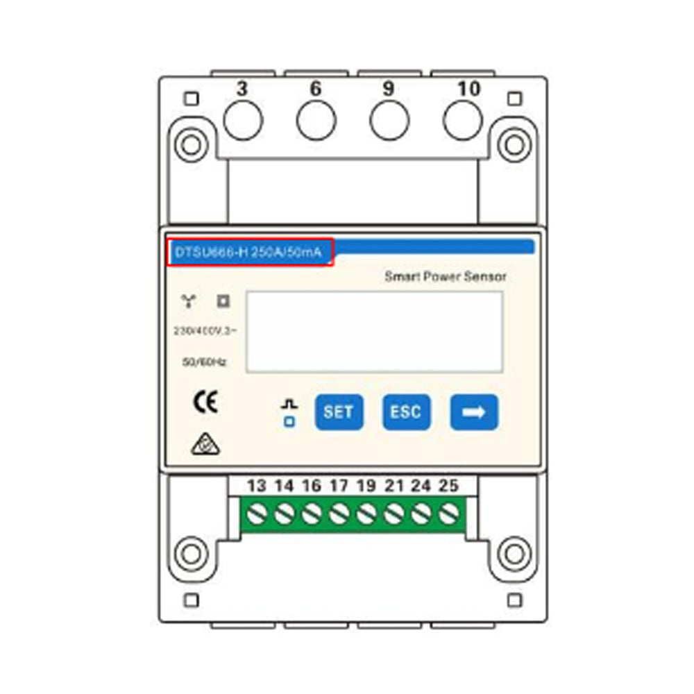 Contor electronic bidirectional trifazat Huawei Smart Meter DTSU666-H 250A pentru monitorizare energie invertoare solare