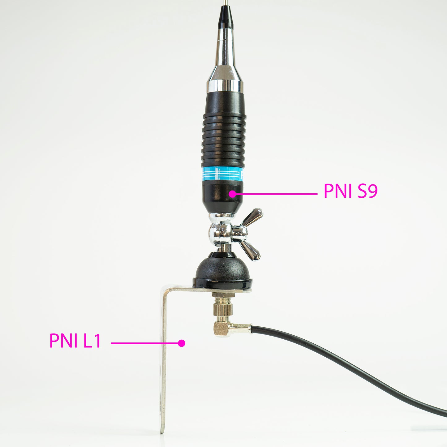 Antena CB PNI S9 cu fluture lungime spic 120 cm cu cablu RG58 de 4m