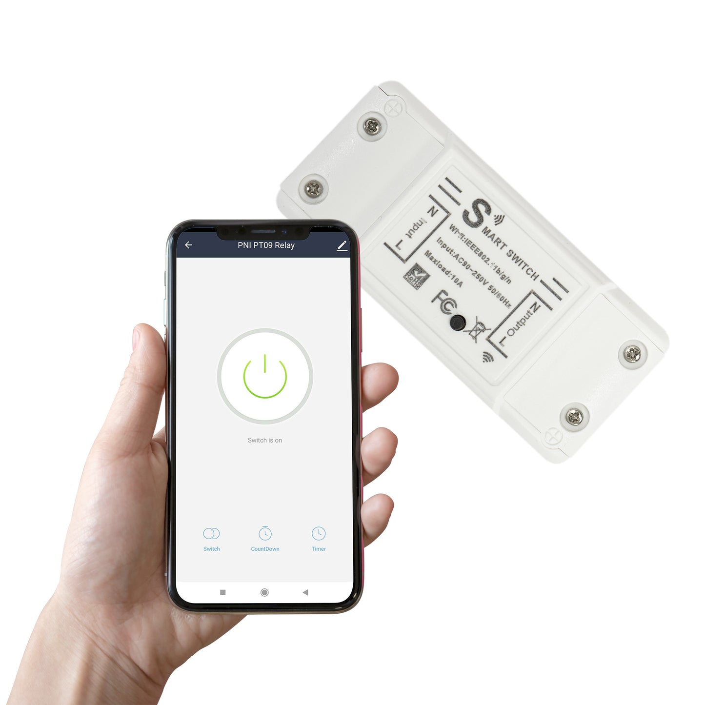 Releu inteligent PNI SafeHome PT09 Remote WiFi, 10A, comanda prin internet, aplicatie de mobil Tuya Smart, integrare in scenarii si automatizari smart cu alte produse compatibile Tuya, Alexa si Google Assistant