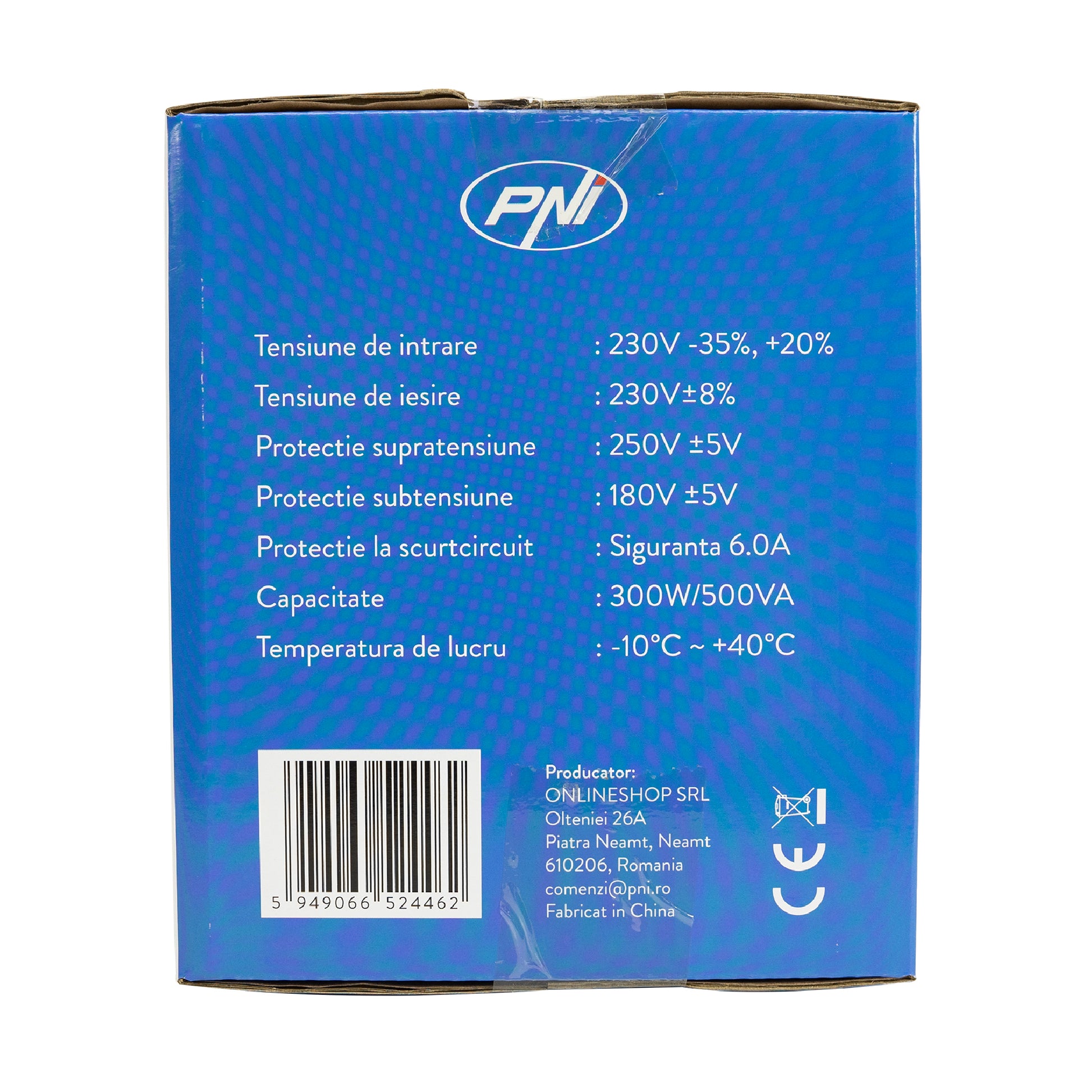 Stabilizator de tensiune cu releu PNI AVR M500VA, 1.4A, 300W, 500VA
