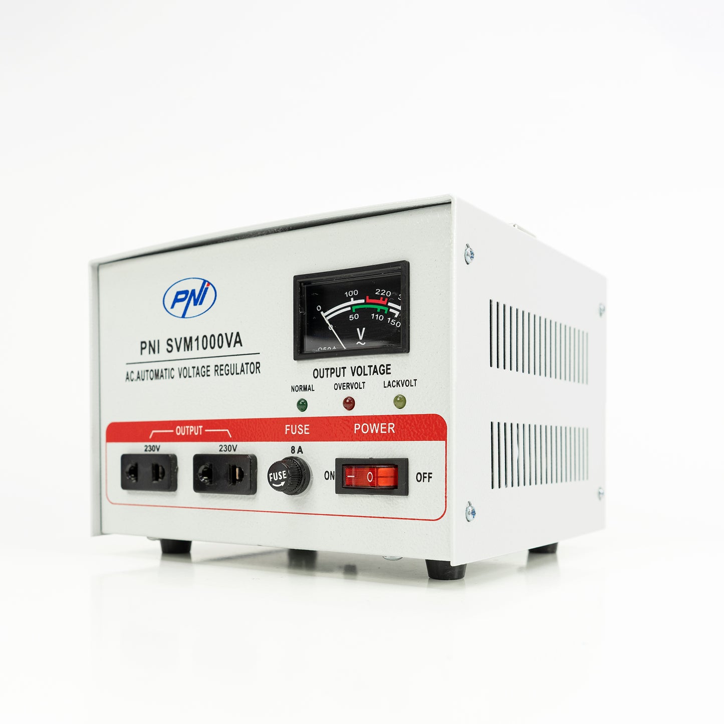 Stabilizator de tensiune PNI SVM1000VA cu servomotor, 800W, 3.6A, iesire 230V
