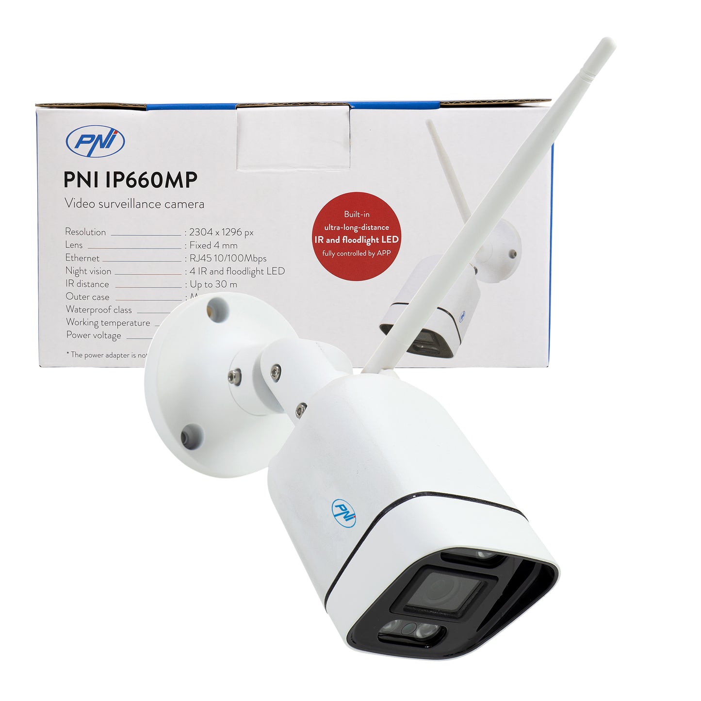 Camera supraveghere video PNI IP660MP 3MP, wireless, cu IP, de exterior si interior, doar pentru kit PNI House WiFi660