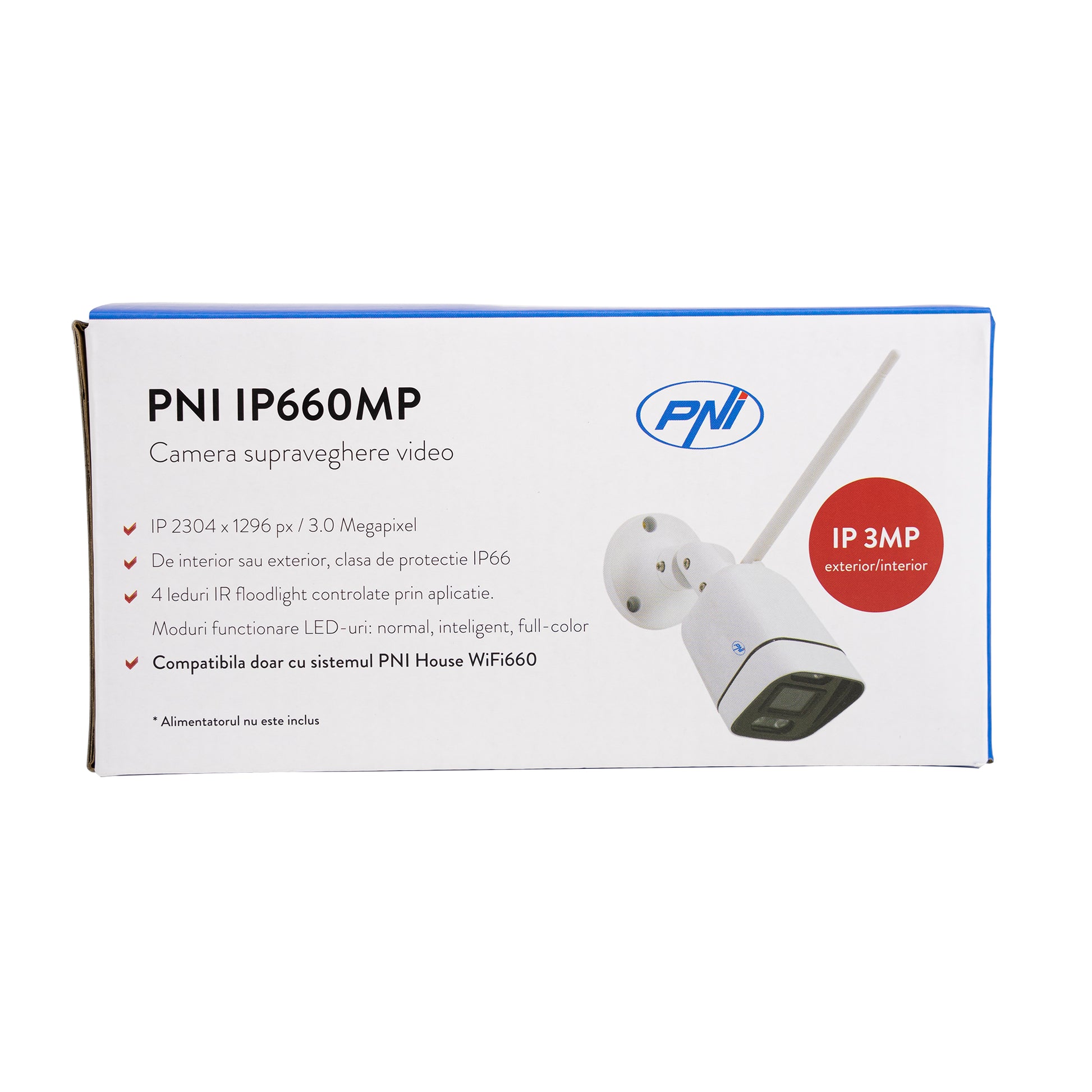 Camera supraveghere video PNI IP660MP 3MP, wireless, cu IP, de exterior si interior, doar pentru kit PNI House WiFi660