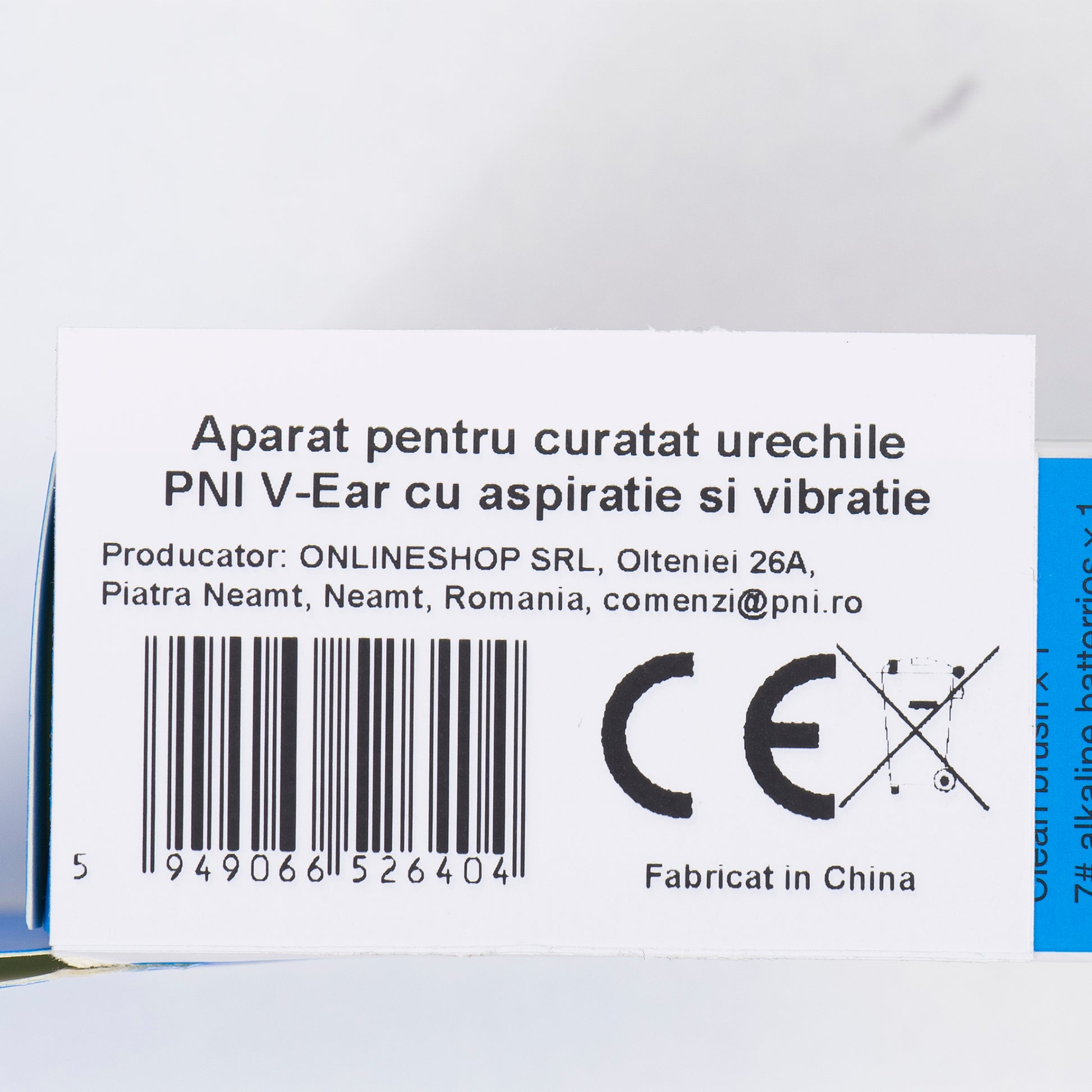 Aspirator pentru curatat urechile PNI V-Ear cu aspiratie si vibratie, alb