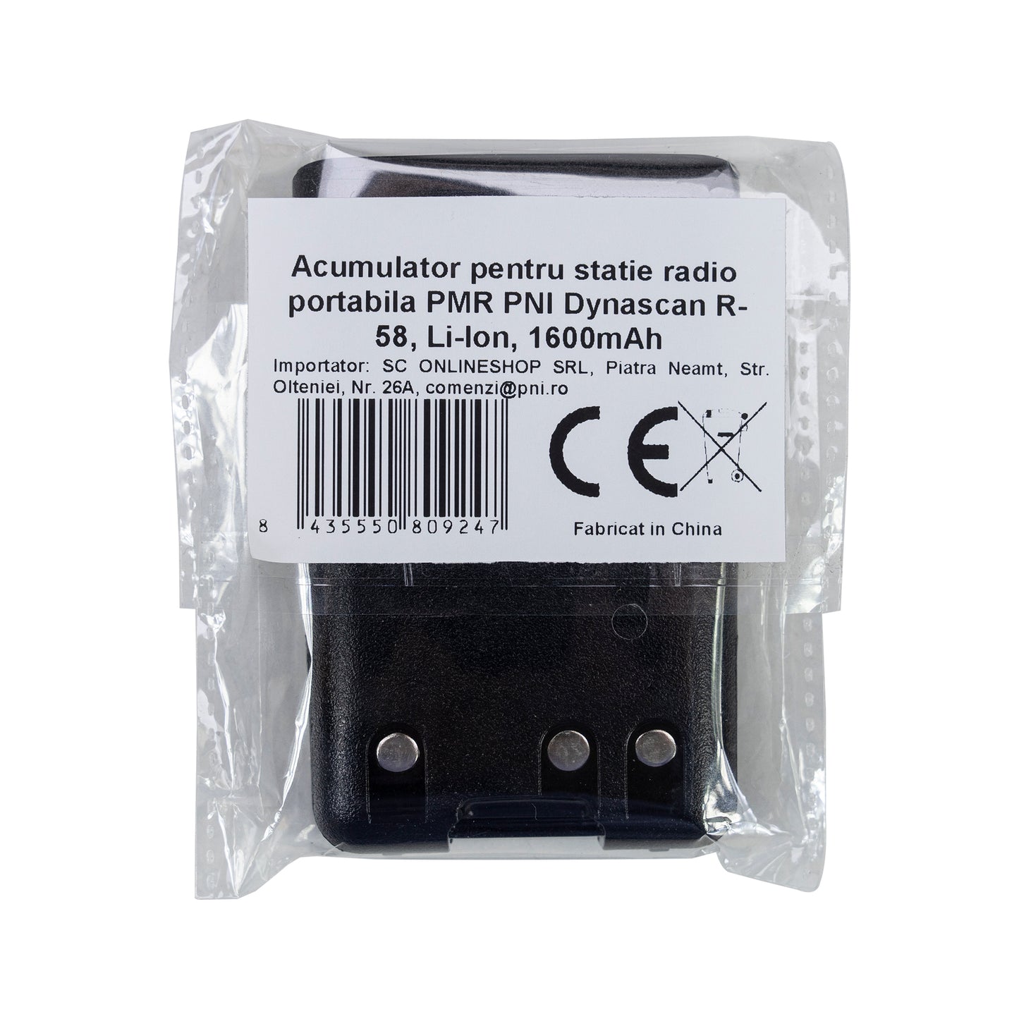 Acumulator pentru statie radio portabila PMR PNI Dynascan R-58, Li-Ion, 1600mAh