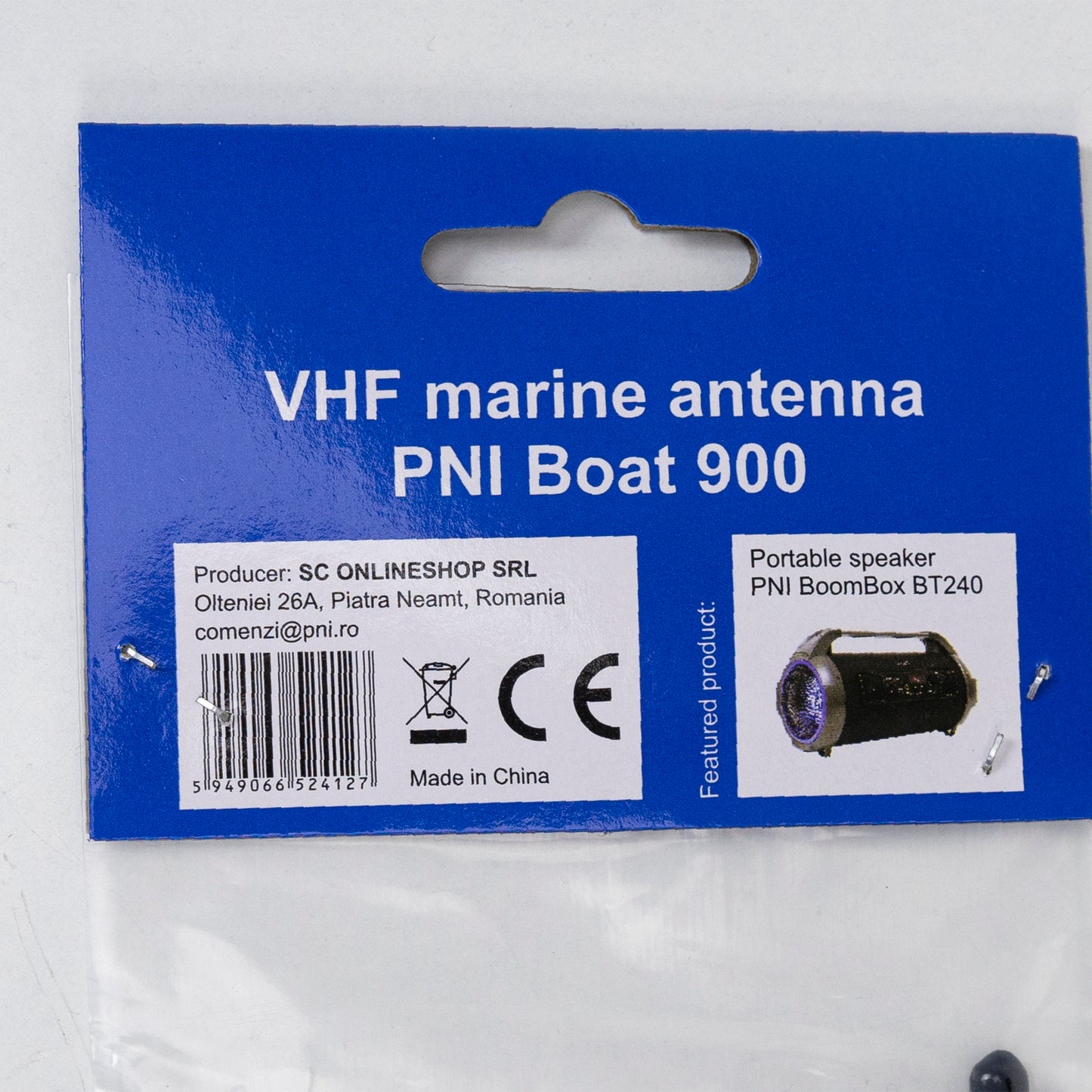 Antena maritima PNI Boat 900 din fibra 50W, 154-161.6 MHz, 98 cm, pentru barci, ambarcatiuni
