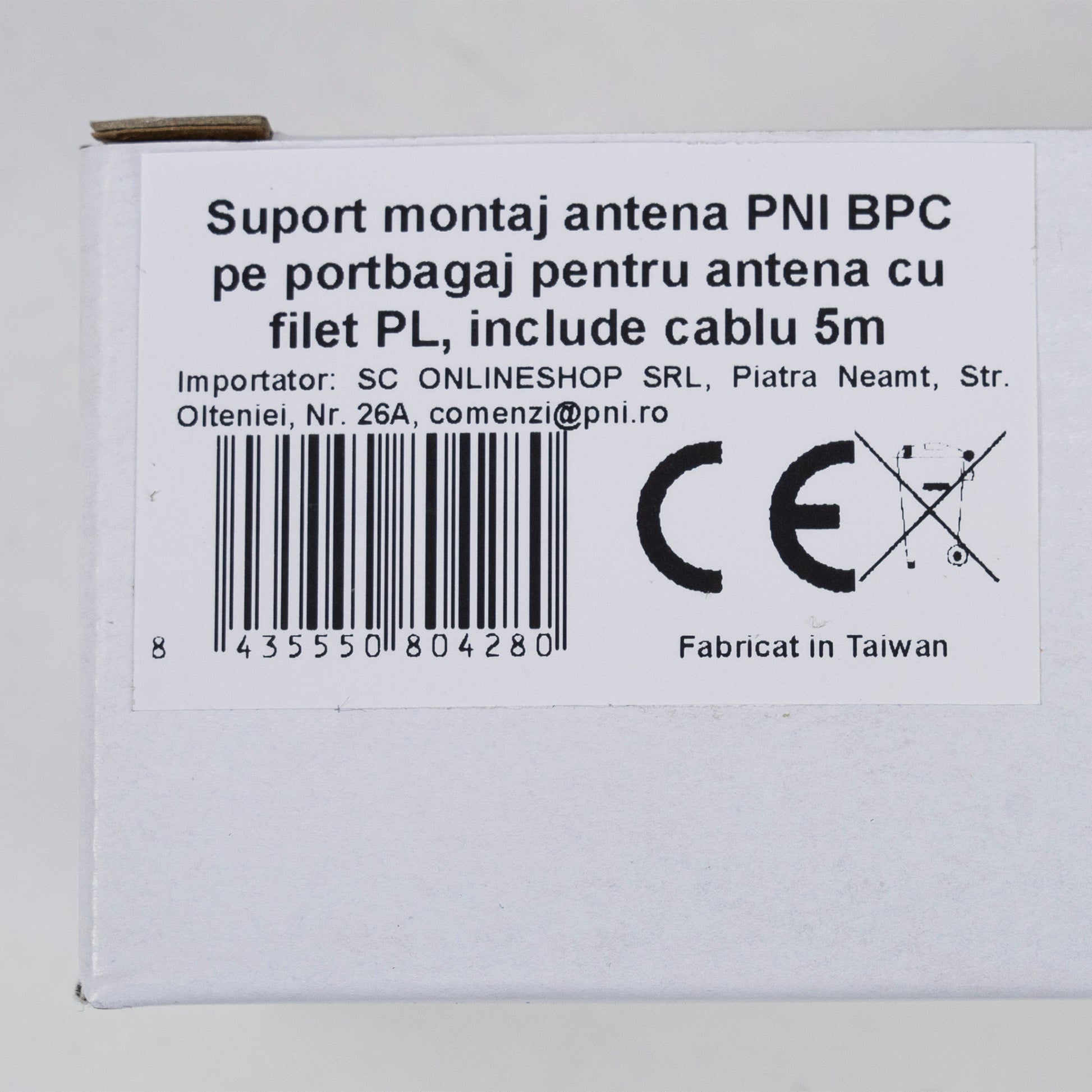 Suport montaj antena PNI BPC pe portbagaj pentru antena cu filet PL, include cablu 5m