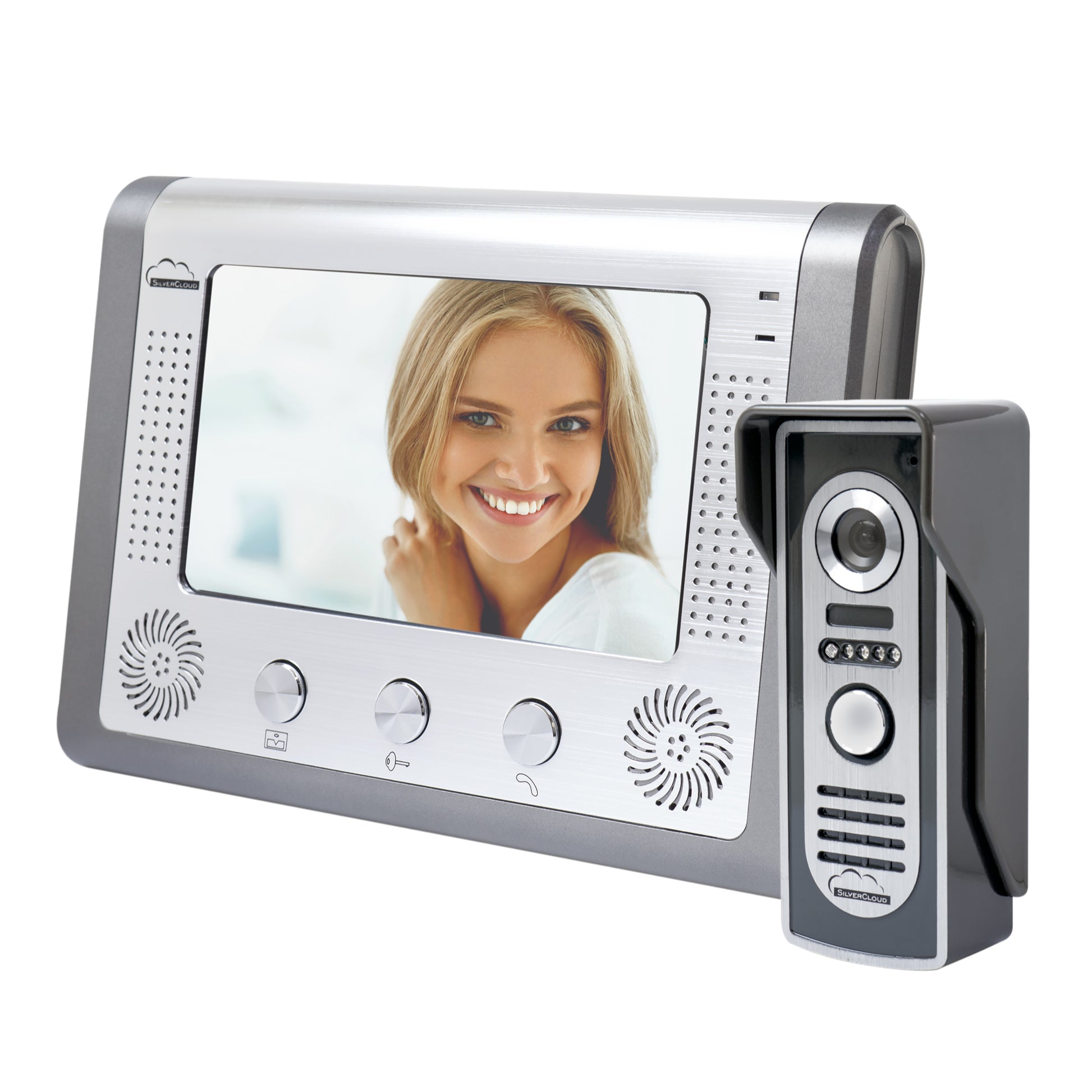 Interfon video SilverCloud House 715, ecran LCD 7 inch, camera de exterior, night vision, iesire yala electromagnetica