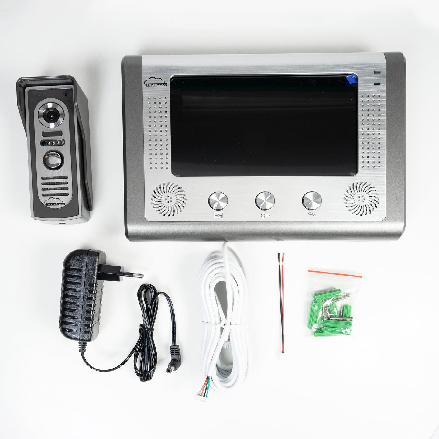 Interfon video SilverCloud House 715, ecran LCD 7 inch, camera de exterior, night vision, iesire yala electromagnetica