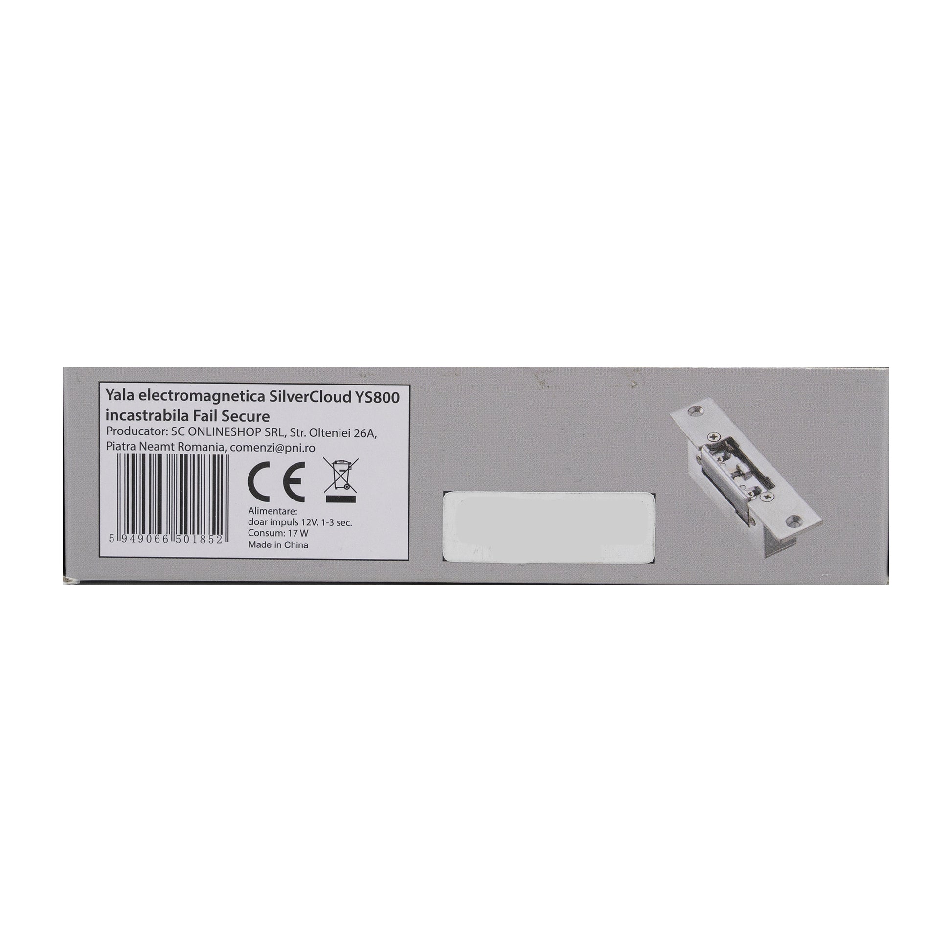 Yala electromagnetica SilverCloud YS800 incastrabila, Fail Secure NC