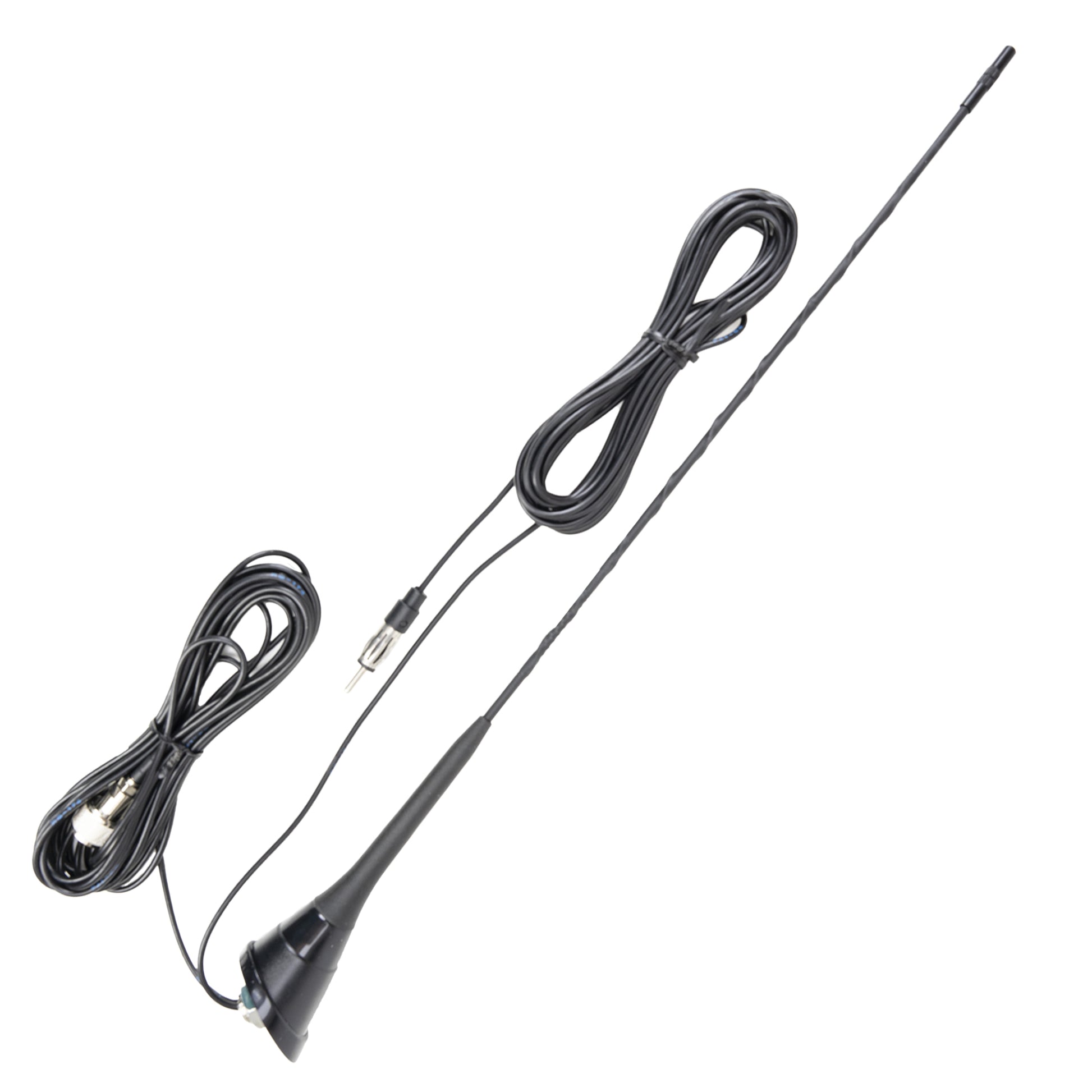 Antena CB PNI Duplex 2000 CB-FM, 26-28MHz (CB), 87-108MHz (FM), cablu CB si cablu FM 5 metri, fibra de sticla, lungime 490 mm