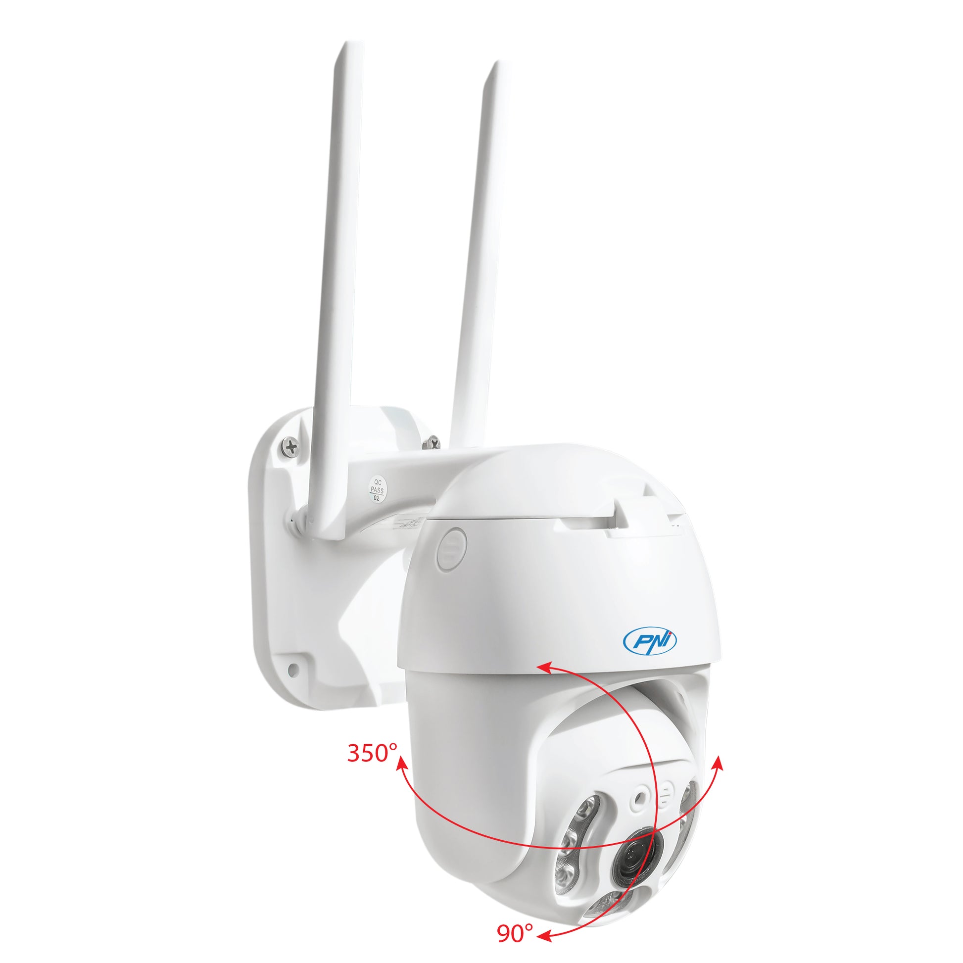 Camera supraveghere video PNI IP65 live PTZ 5MP, GSM 4G, slot card micro SD, detectie miscare, detectie silueta umana, de exterior IP66, LED-uri IR si LED-uri albe