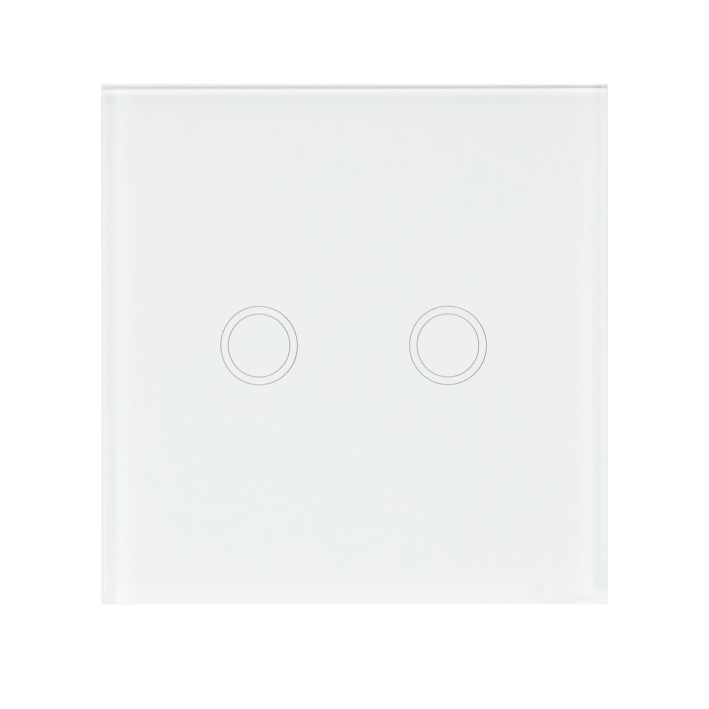 Intrerupator dublu cu touch PNI SH202 din sticla, alb cu LED indicator