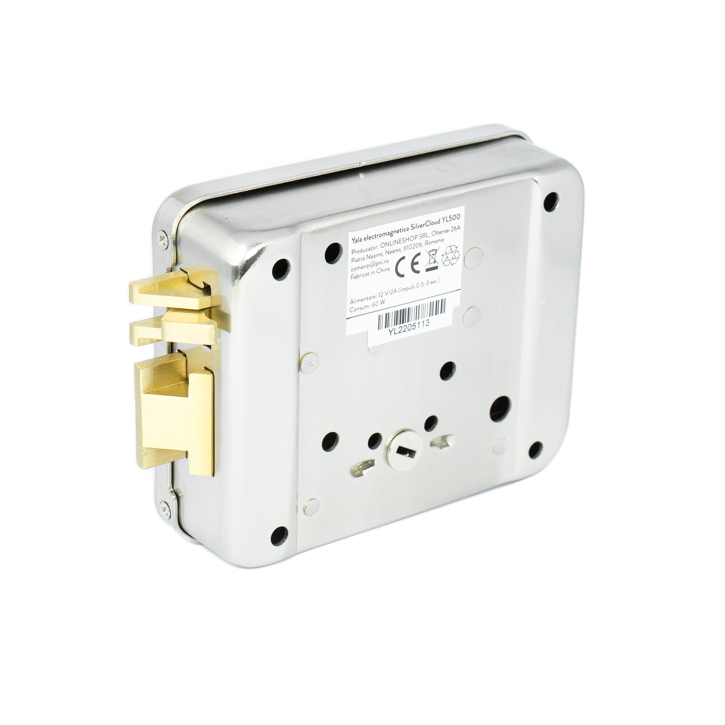 Yala electromagnetica SilverCloud YL500 cu butuc, deschidere pe partea stanga, Fail Secure NC