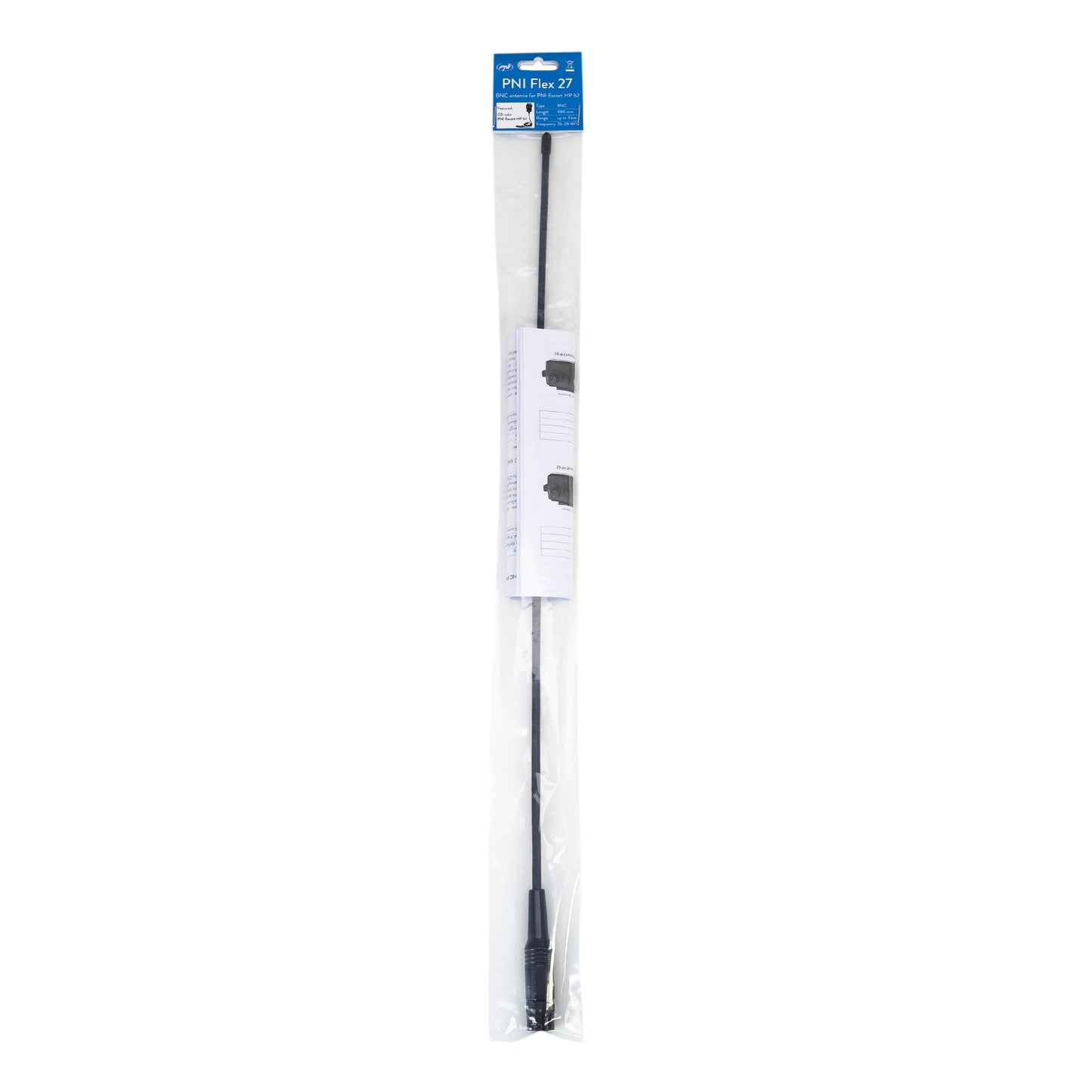 Antena PNI Flex 27 pentru PNI Escort HP 62 lungime 48 cm tip BNC